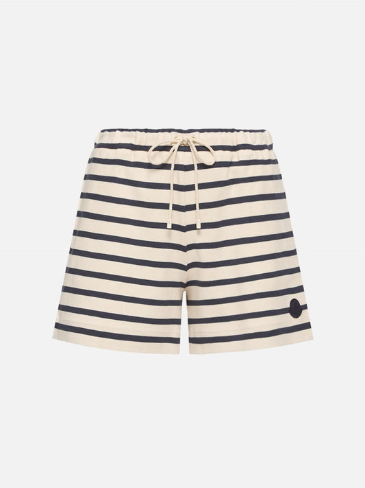 MONCLER - Gestreifte Baumwollshorts für Damen