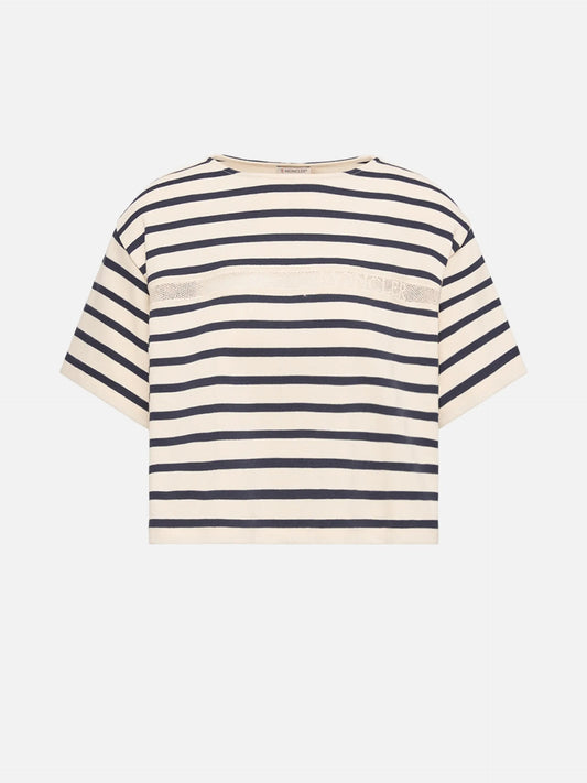 MONCLER - Gestreiftes Cropped-T-Shirt für Damen