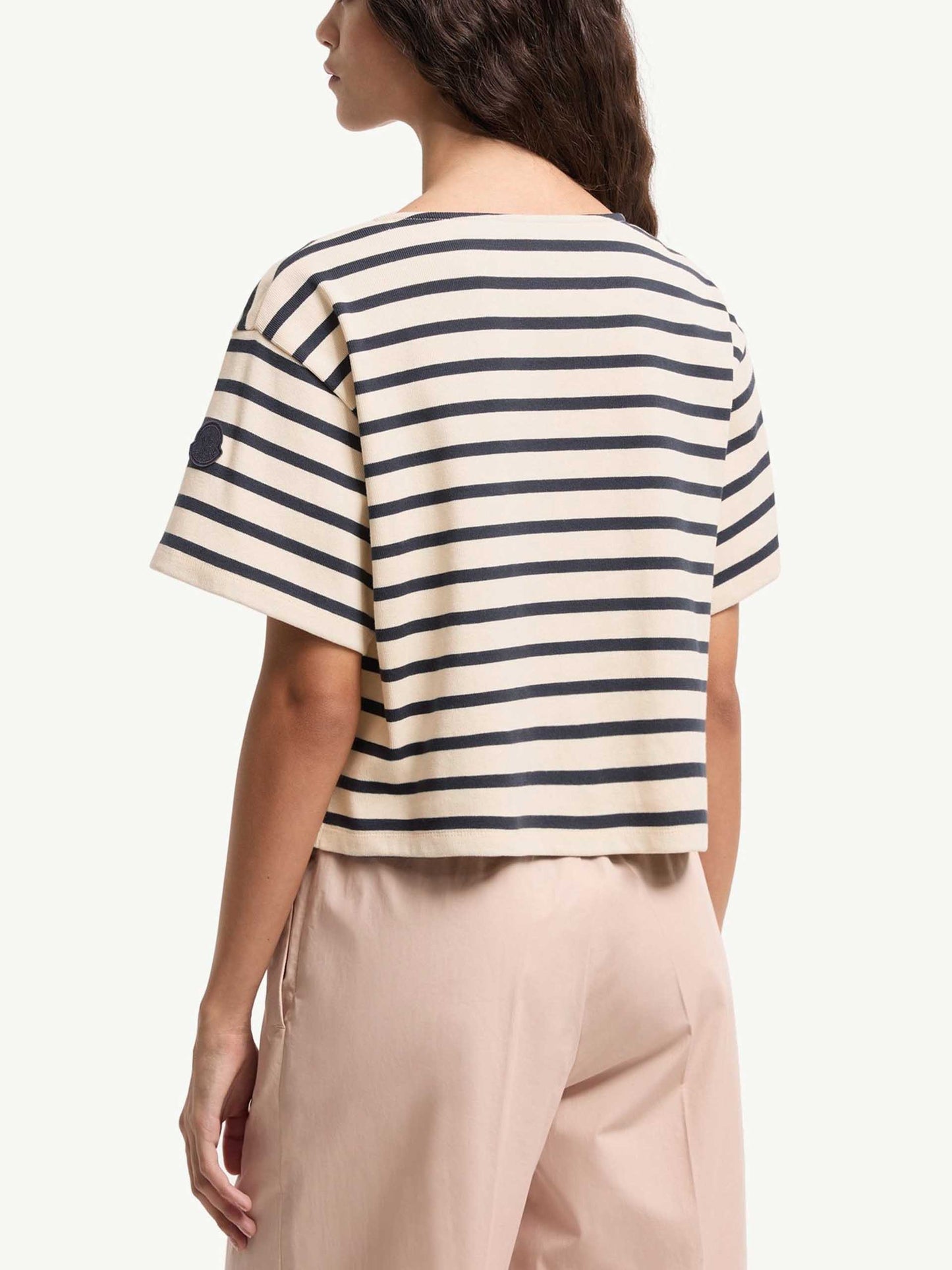 MONCLER - Gestreiftes Cropped-T-Shirt für Damen