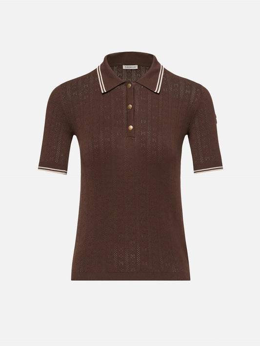 MONCLER - Strick-Polo mit Logo-Muster für Damen
