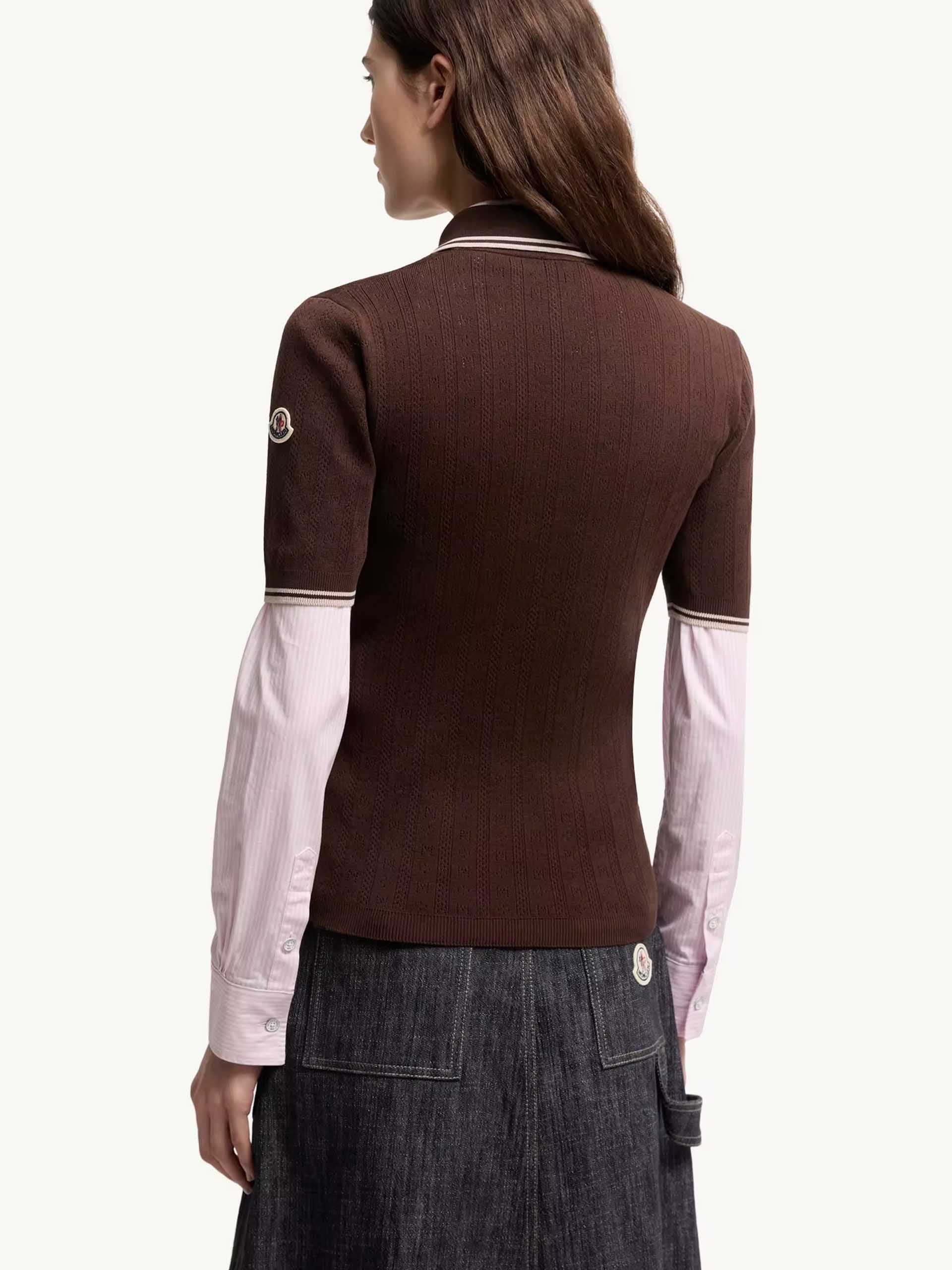 MONCLER - Strick-Polo mit Logo-Muster für Damen