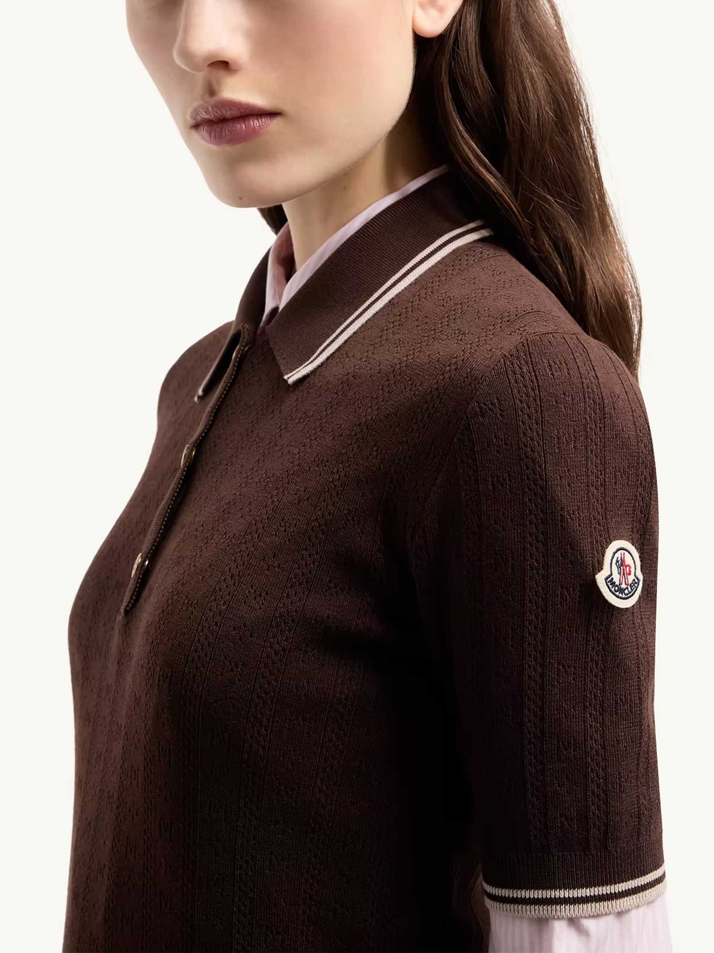 MONCLER - Strick-Polo mit Logo-Muster für Damen