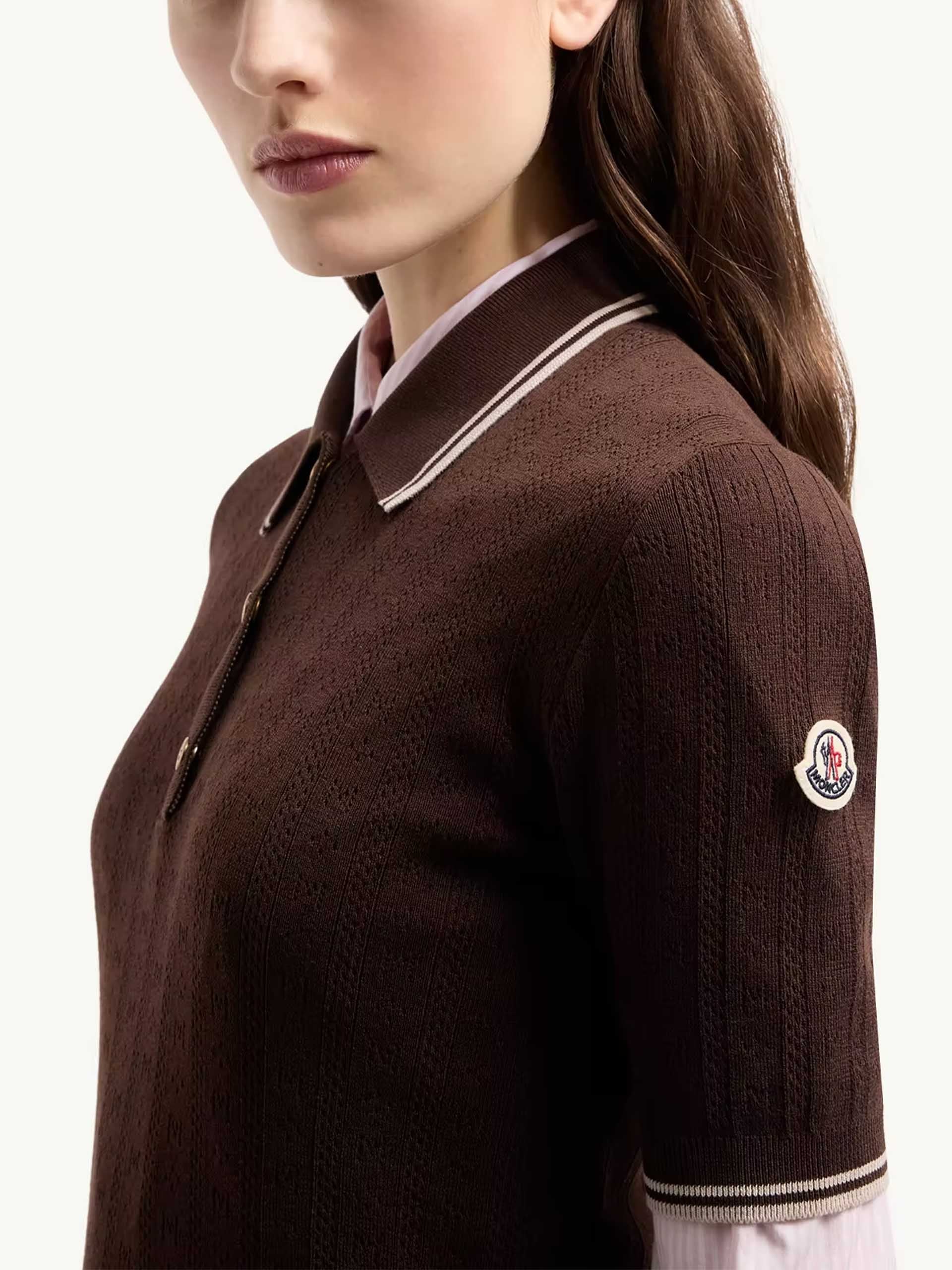 MONCLER - Strick-Polo mit Logo-Muster für Damen