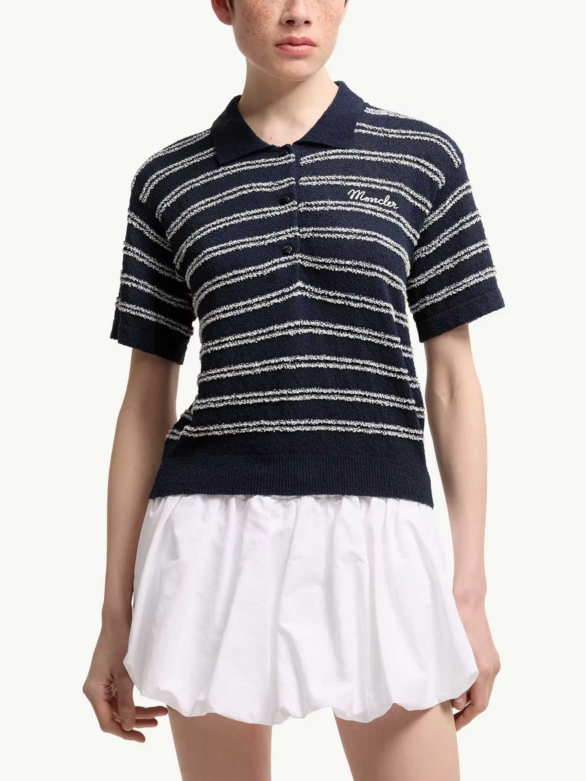 MONCLER - Strickpolo aus Bouclé-Krepp für Damen