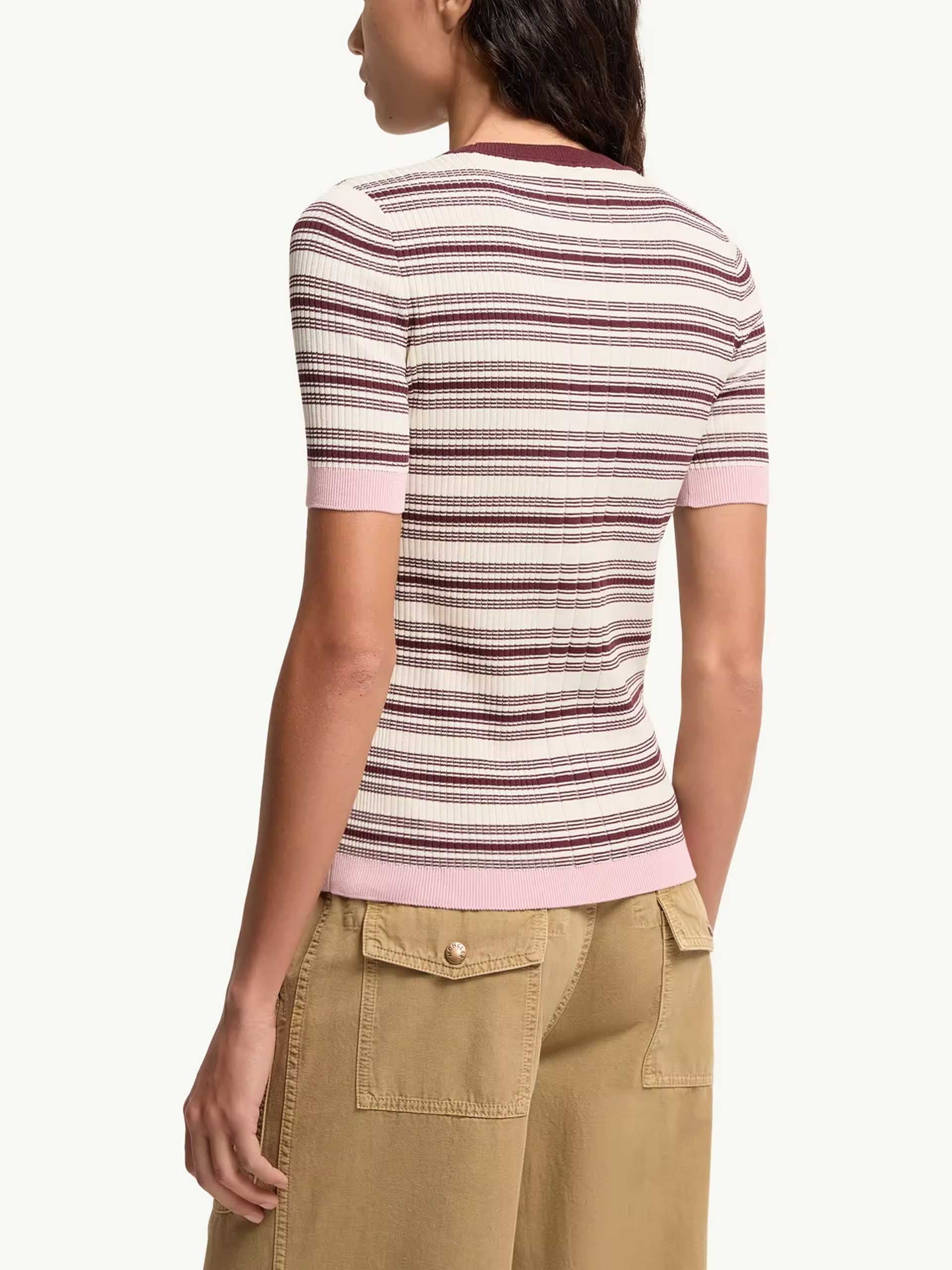 MONCLER - Gestreiftes Strick-T-Shirt für Damen
