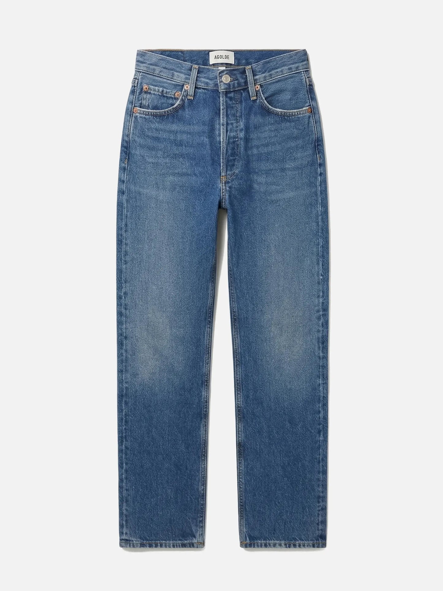 AGOLDE - 90's Mid-Rise Straight Jeans für Damen Blau - Blue Bounty