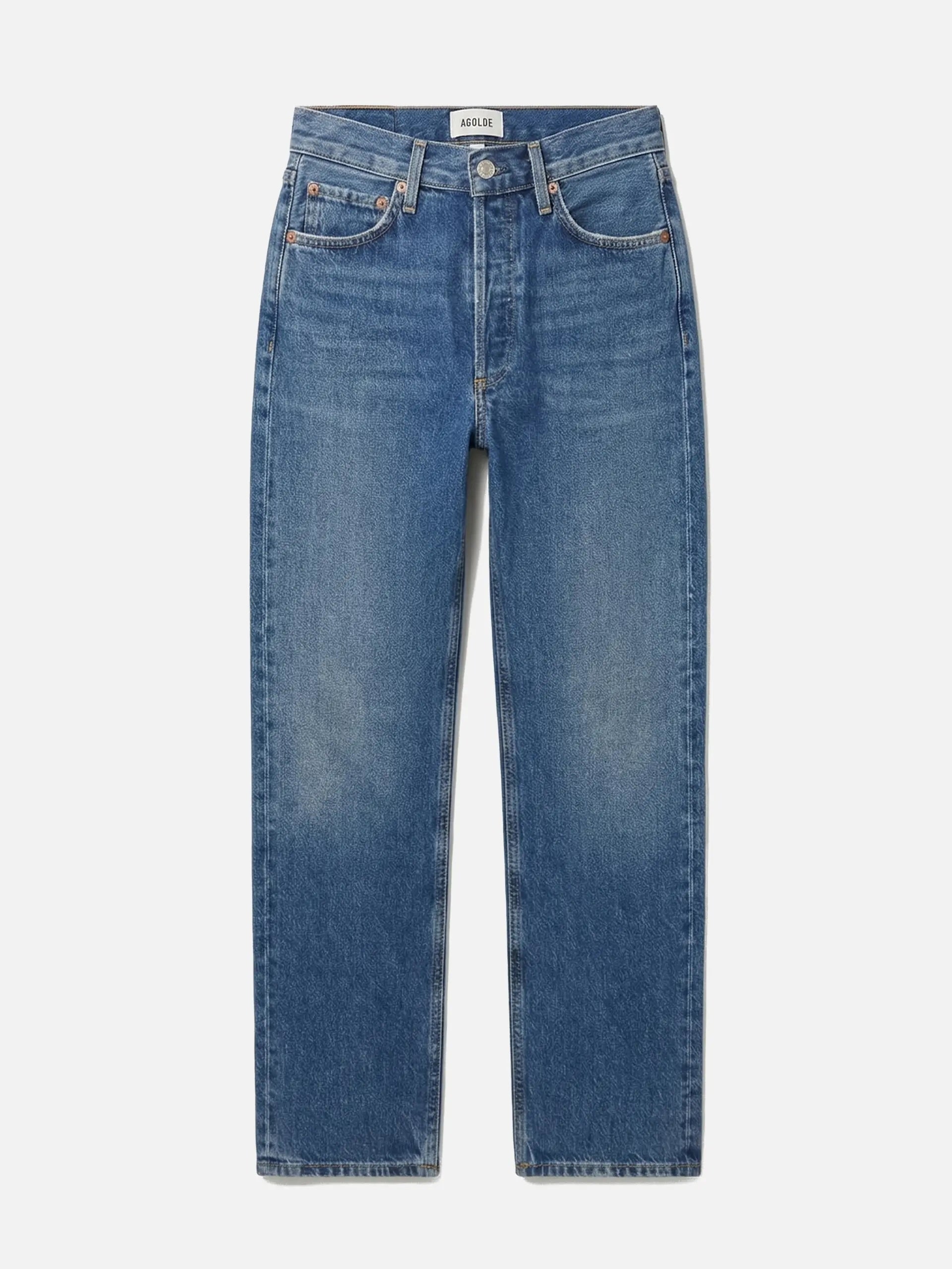 AGOLDE - 90's Mid-Rise Straight Jeans für Damen Blau - Blue Bounty