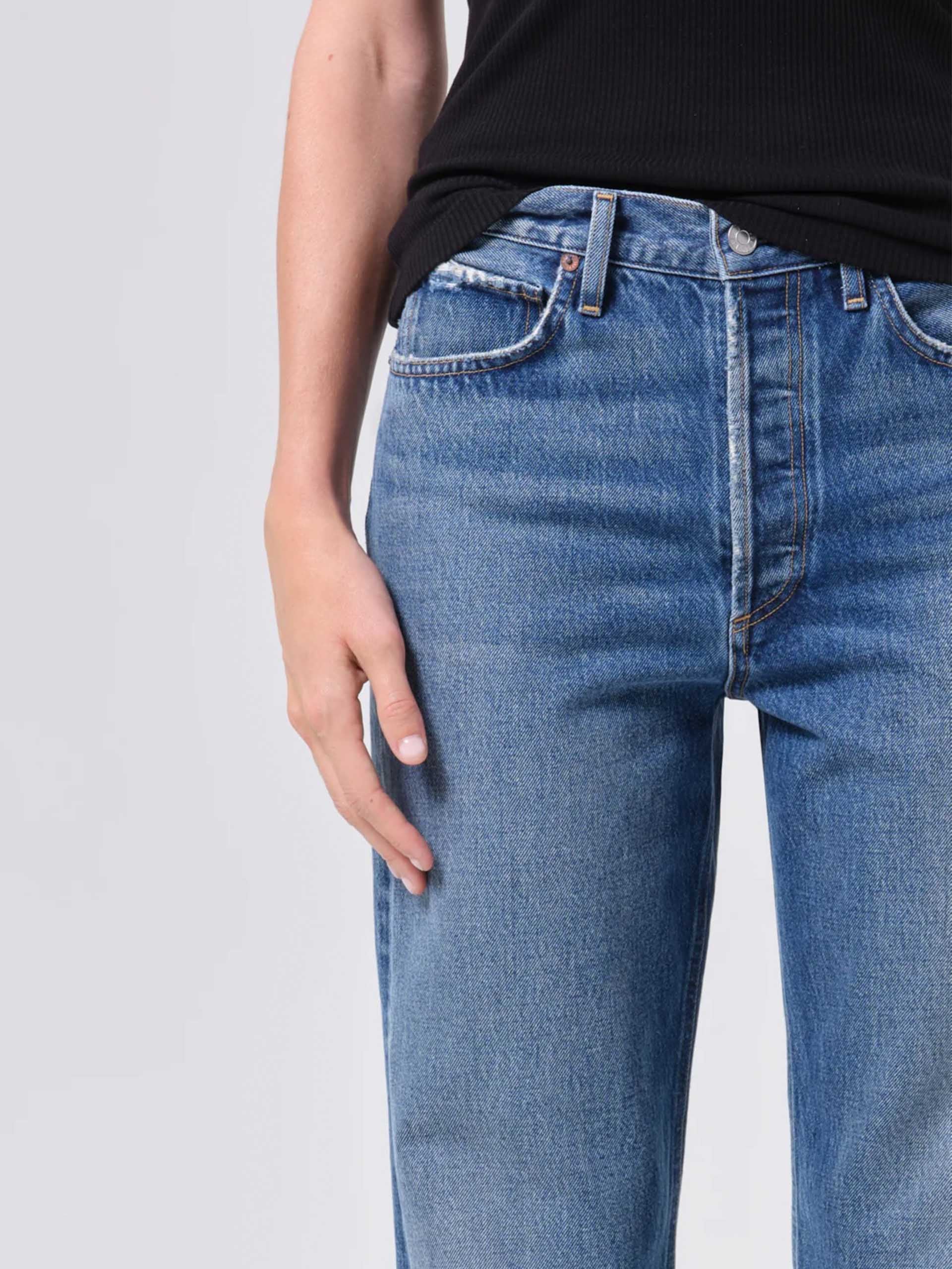 AGOLDE - 90's Mid-Rise Straight Jeans für Damen Blau - Blue