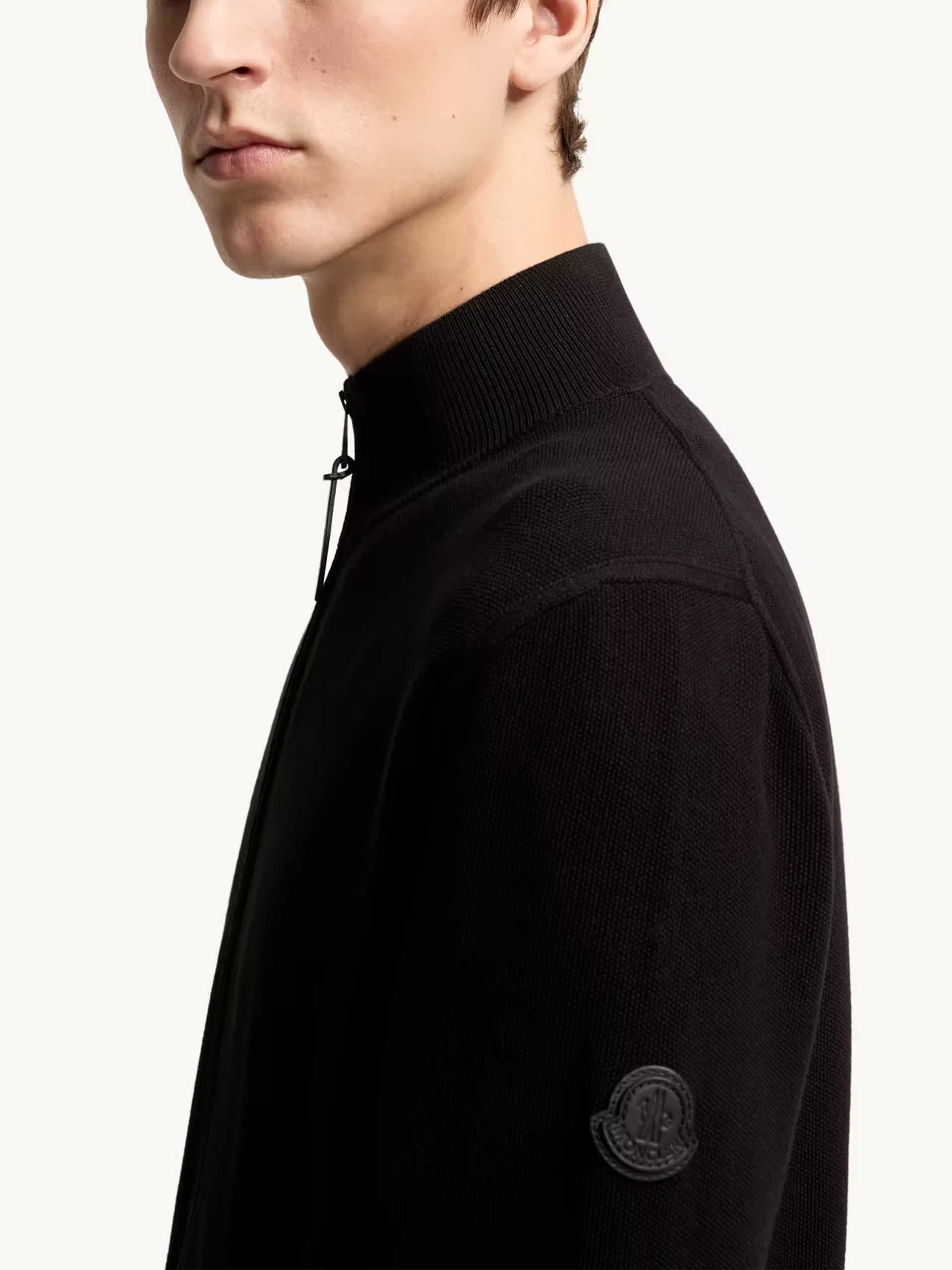 MONCLER - Strickjacke aus Baumwolle für Herren Schwarz - Black