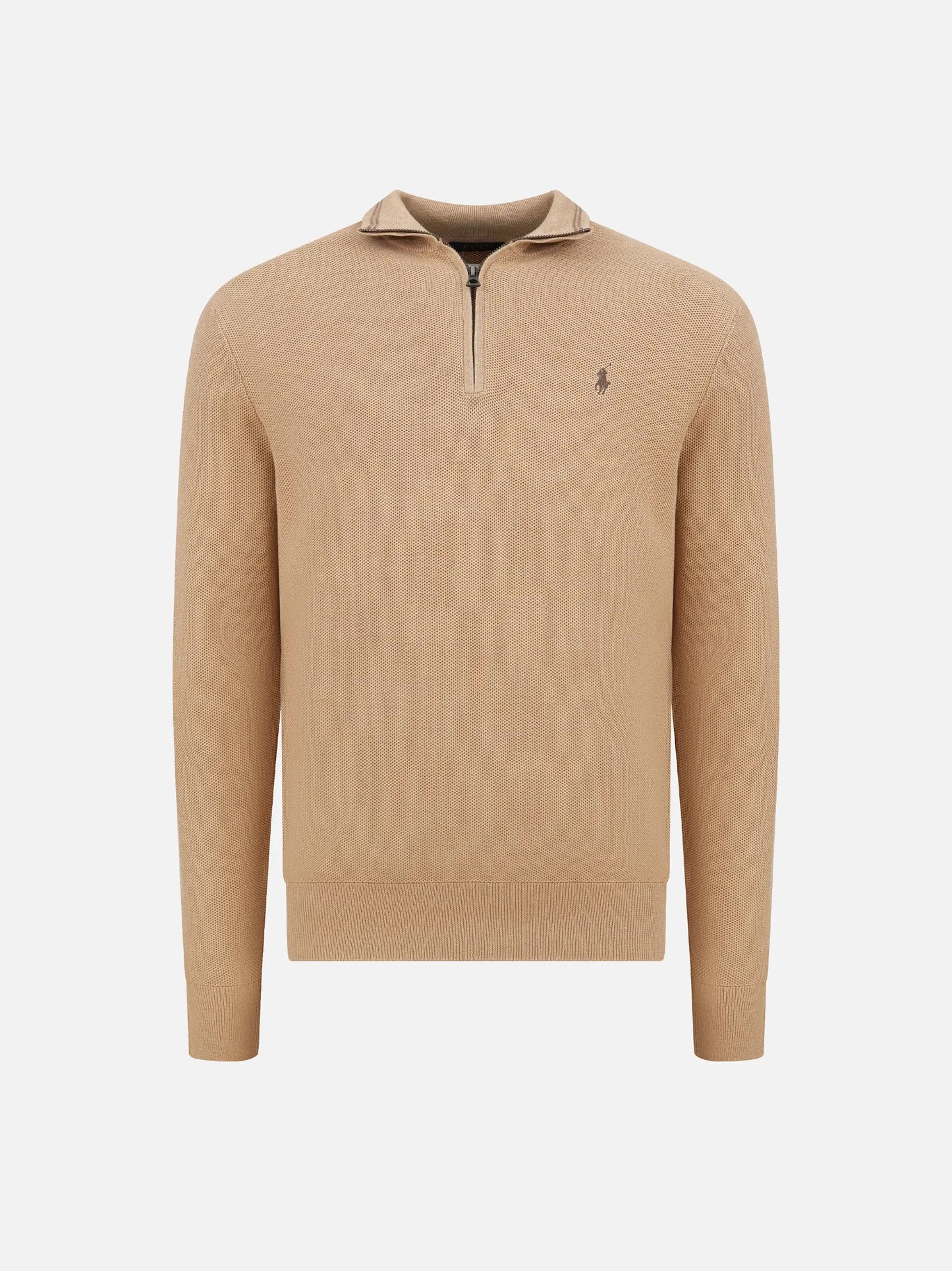 POLO RALPH LAUREN - Quarter-Zip Pullover aus Baumwollpiqué für Herren Camel Beige