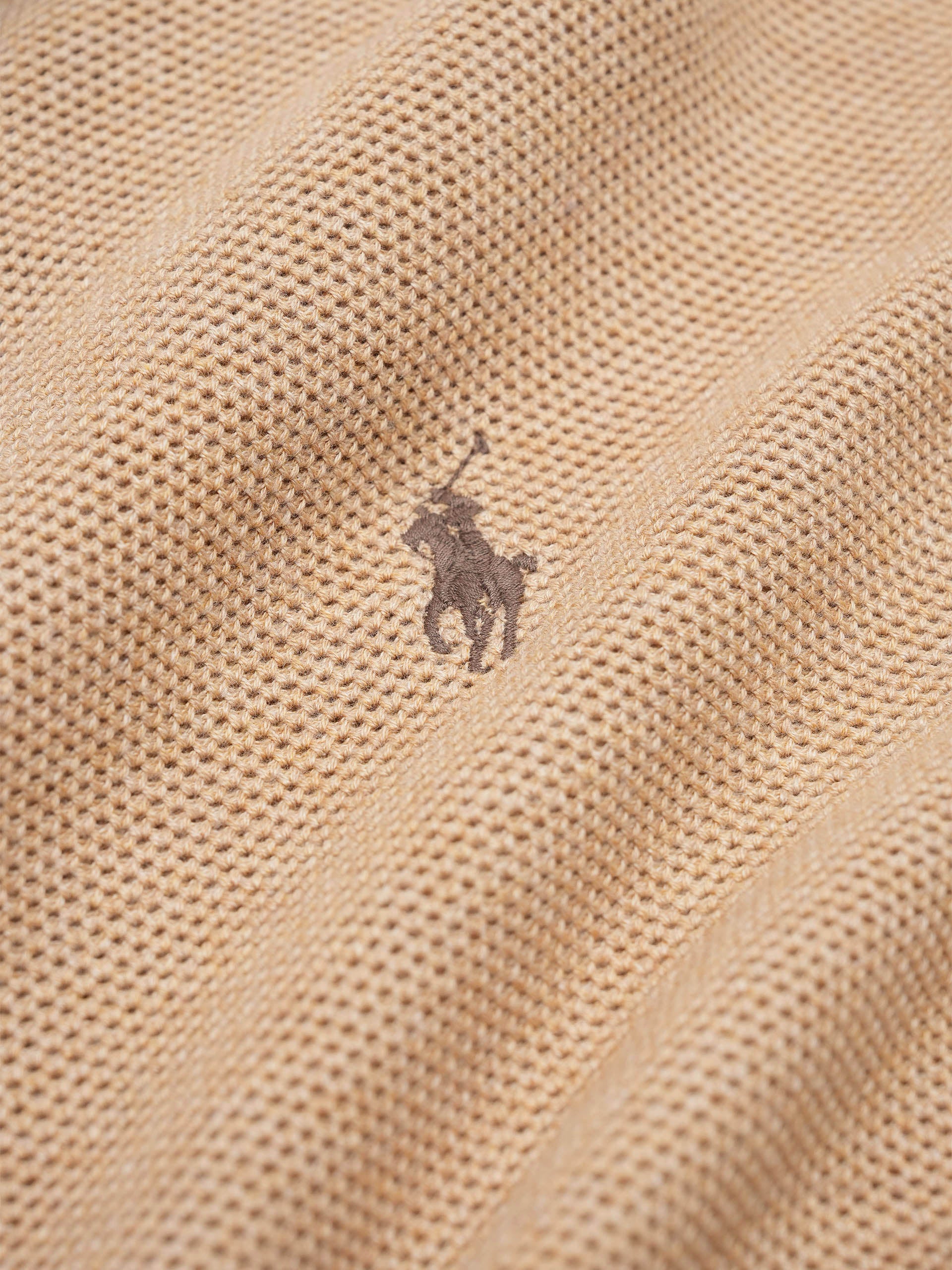 POLO RALPH LAUREN - Quarter-zip cotton piqué sweater for men – NEW