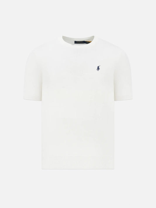 POLO RALPH LAUREN - Kurzarmpullover aus Baumwolle für Herren Cremeweiß - Cream white