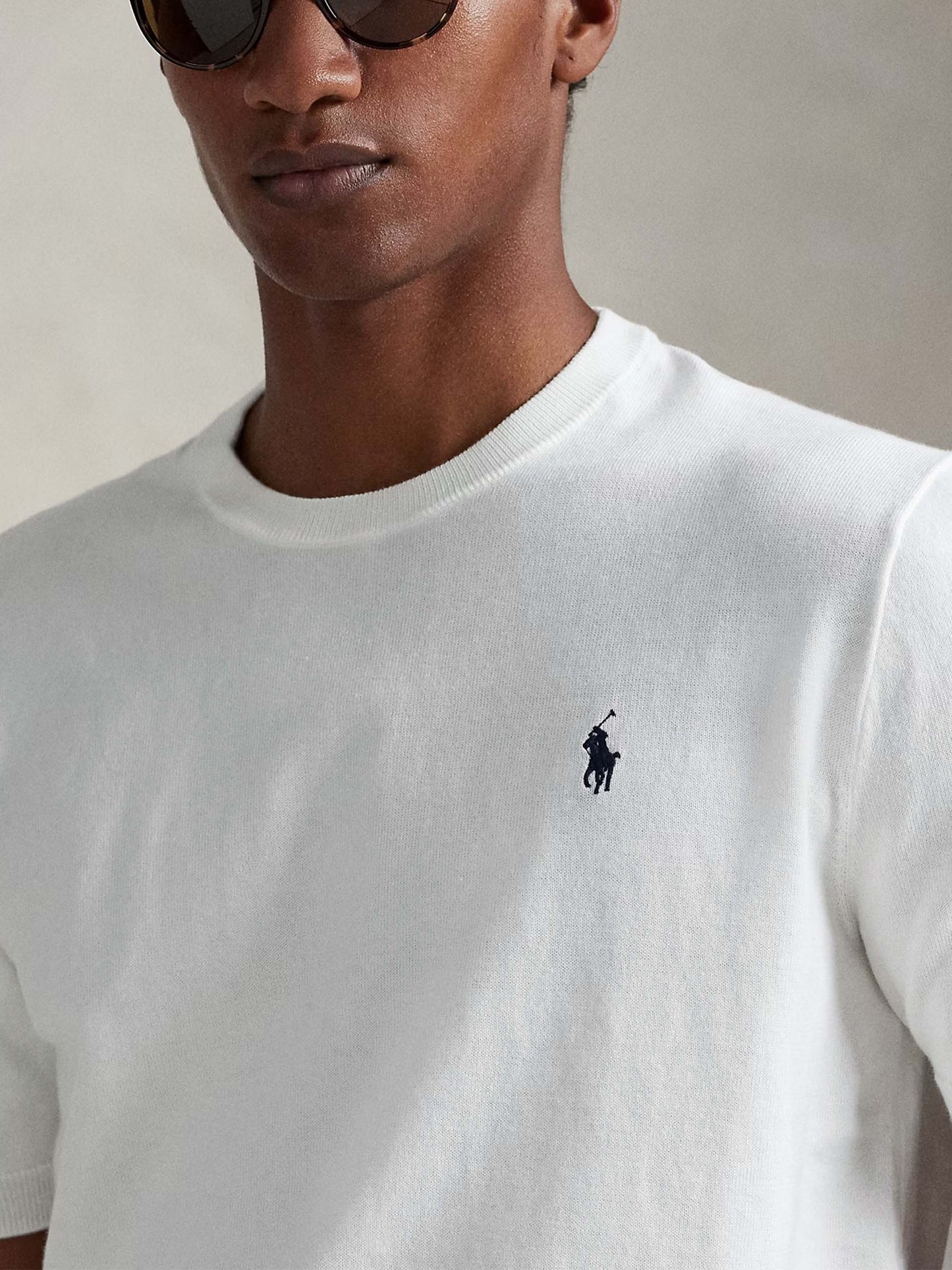 POLO RALPH LAUREN - Kurzarmpullover aus Baumwolle für Herren Cremeweiß - Cream white