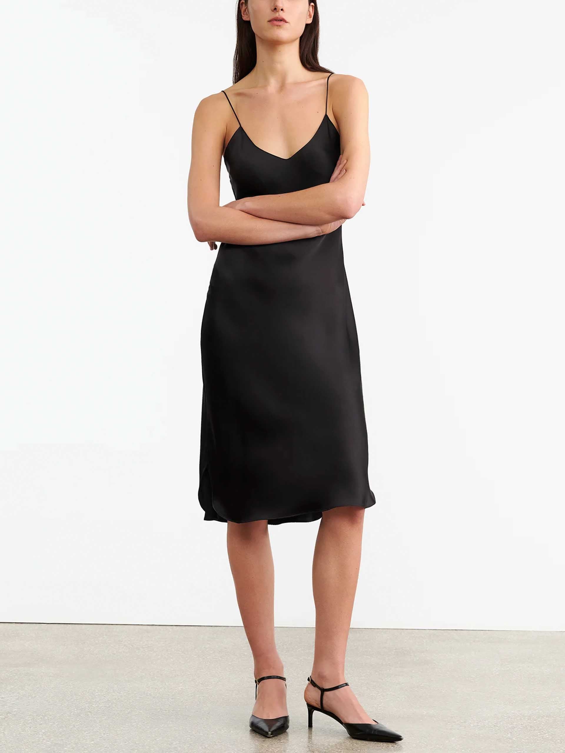 NILI LOTAN - Slipdress aus Seide für Damen Schwarz - Black