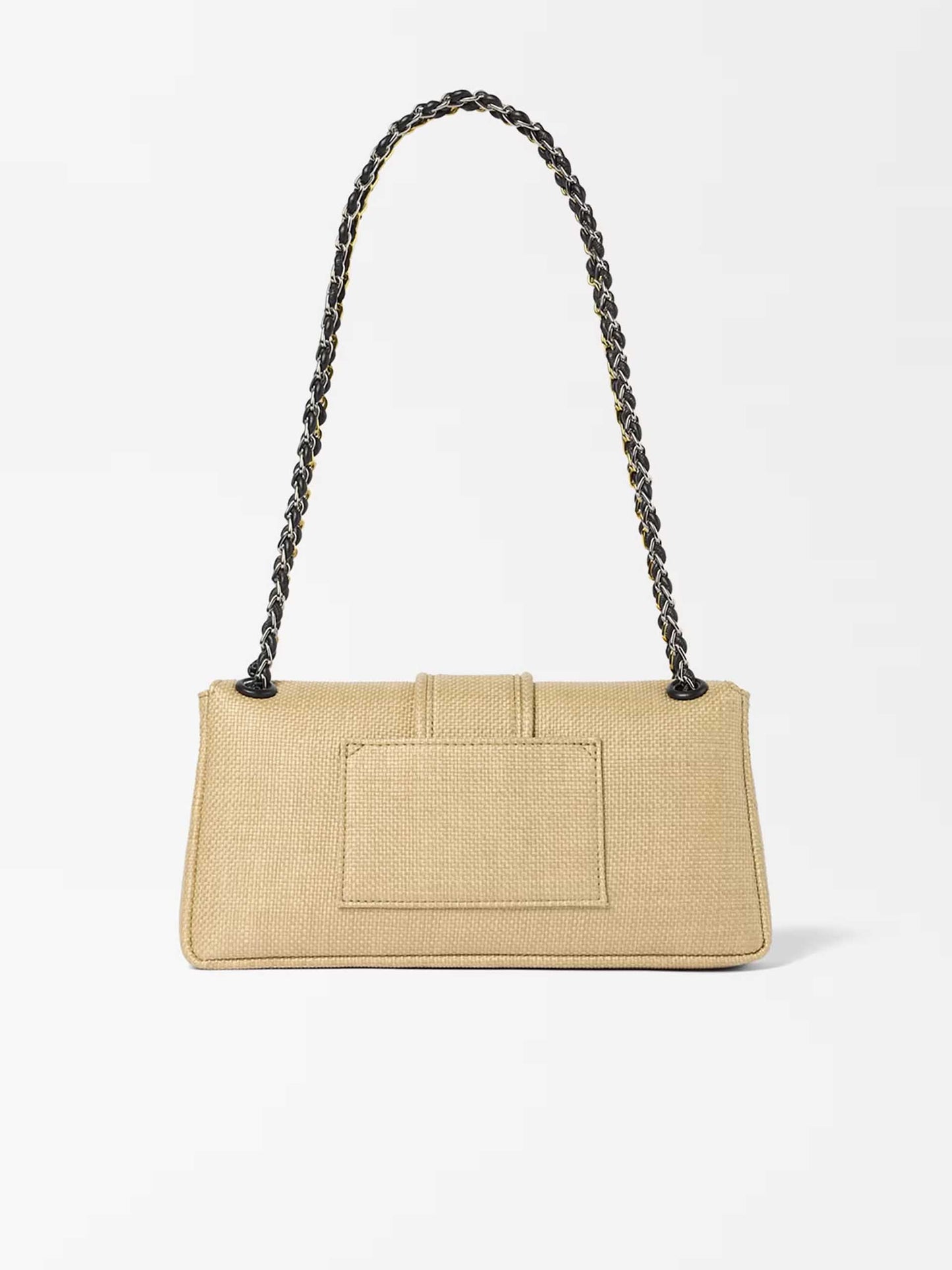JACQUEMUS - Schultertasche Bambino Chaîne in Raffia-Optik