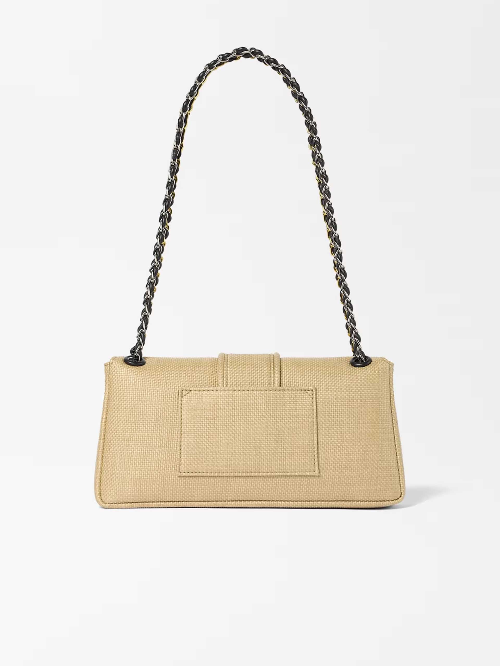 JACQUEMUS - Schultertasche Bambino Chaîne in Raffia-Optik
