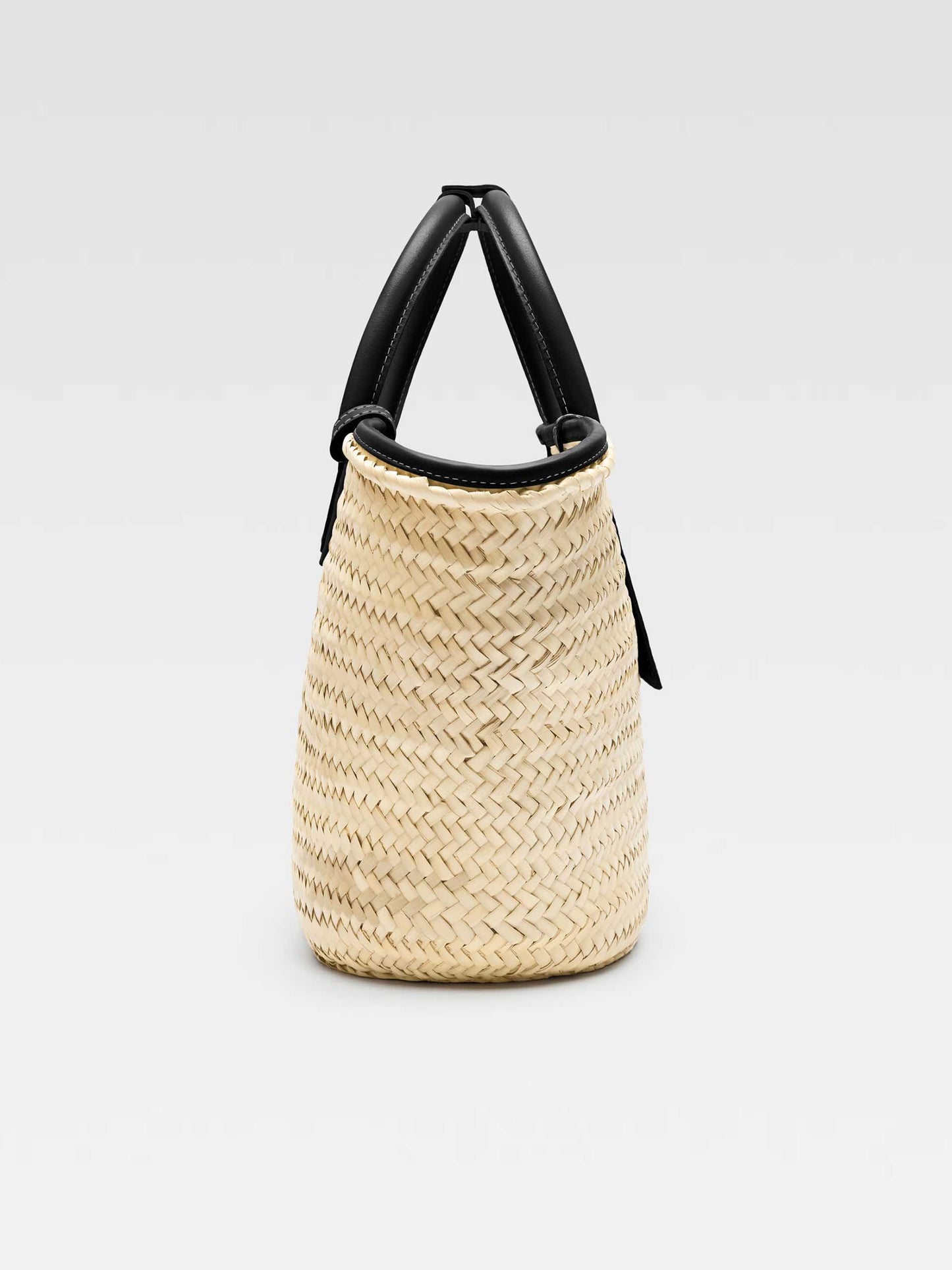 JACQUEMUS - Korbtasche Soli aus Raffia Natural Schwarz - Black