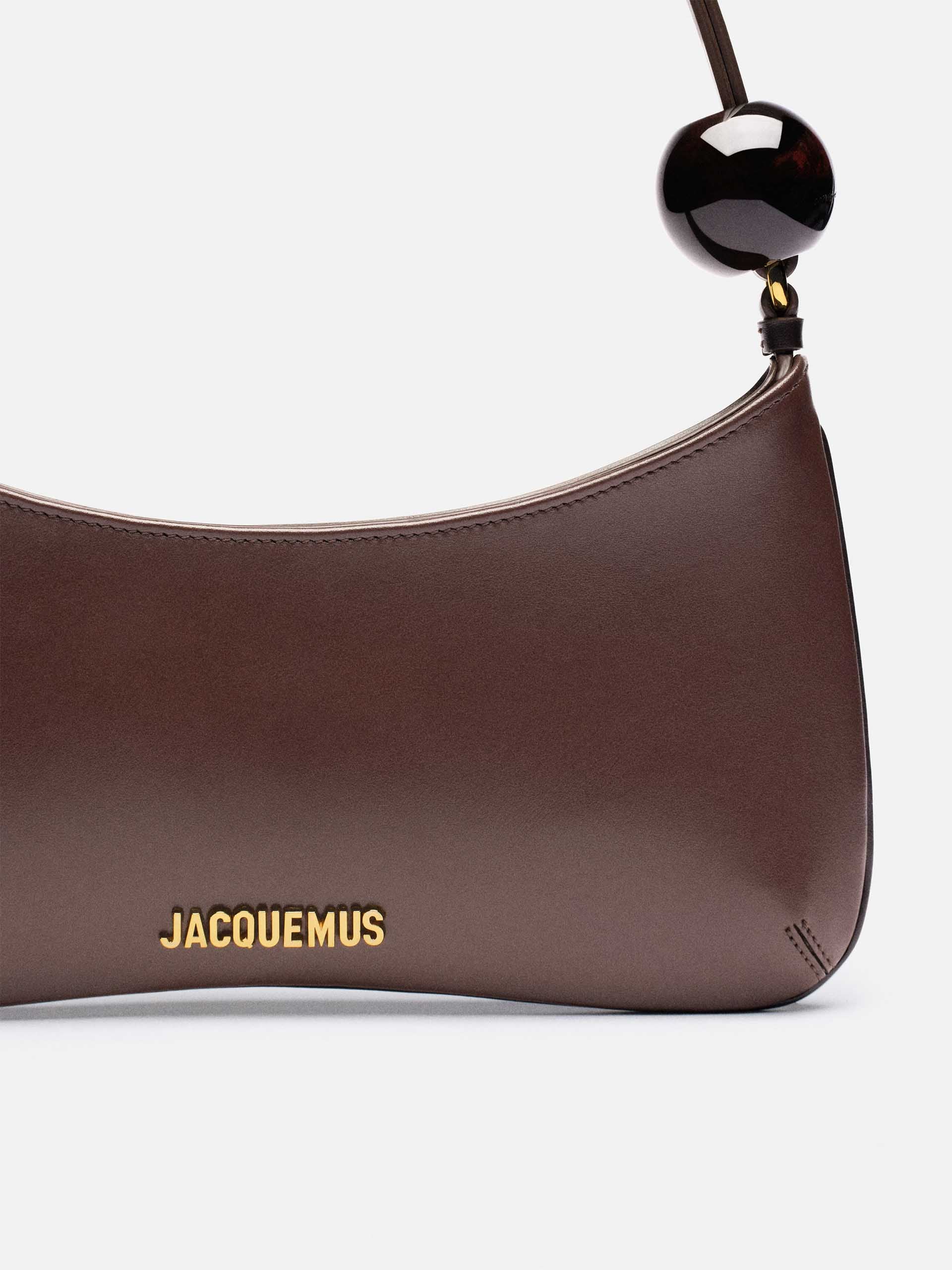 JACQUEMUS - Schultertasche Bisou Perle aus Leder Braun - Brown