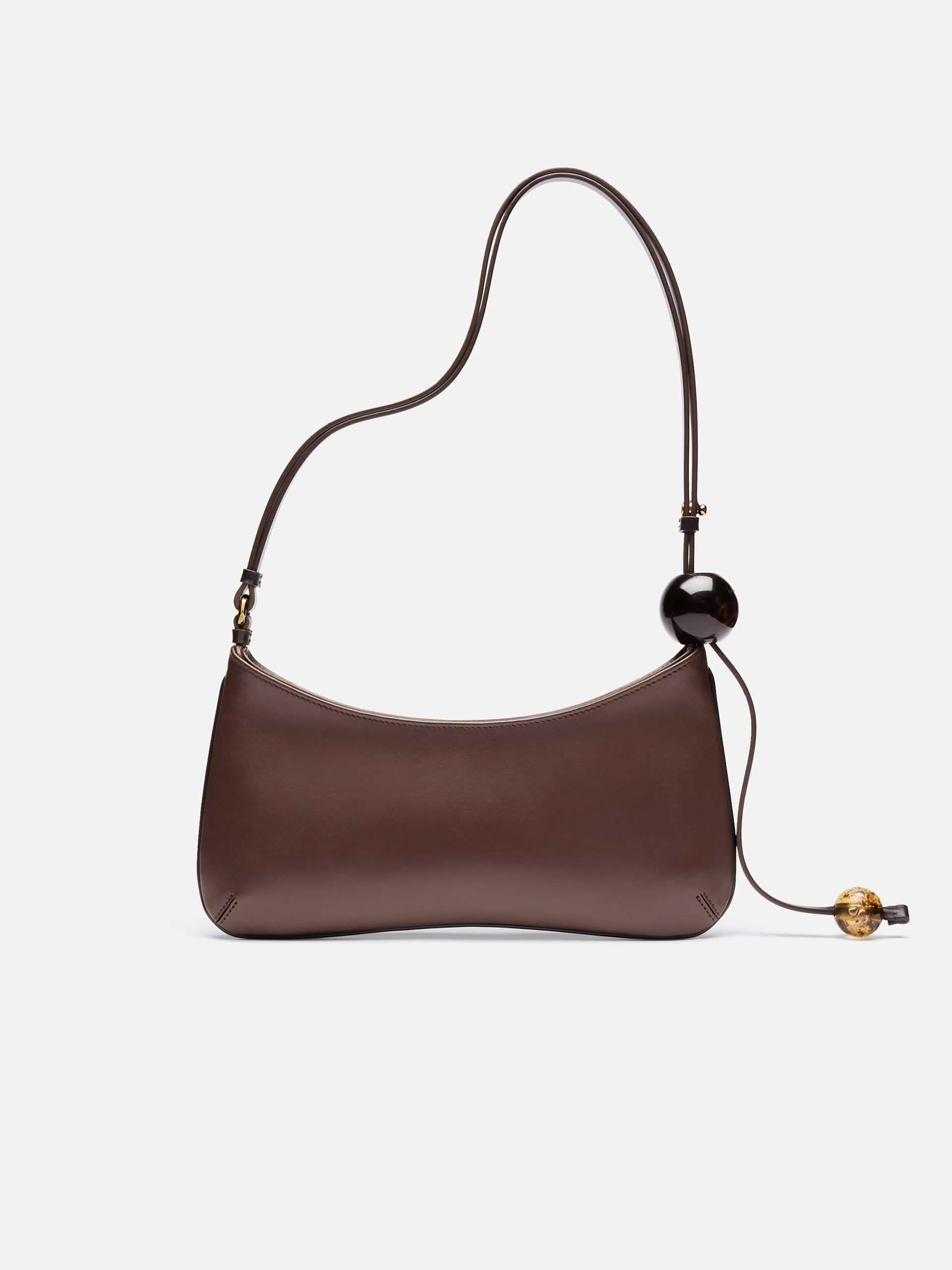 JACQUEMUS - Schultertasche Bisou Perle aus Leder Braun - Brown