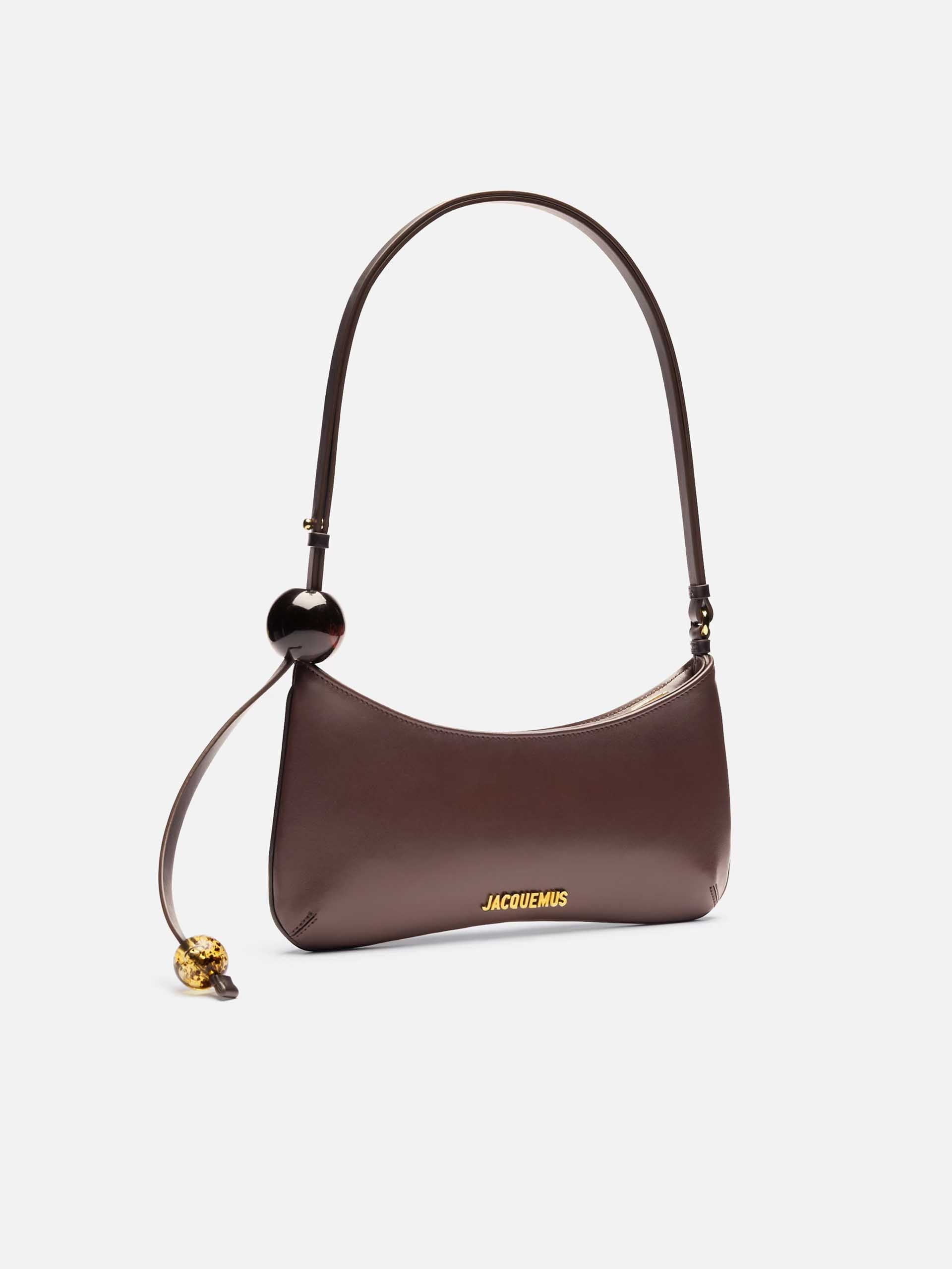 JACQUEMUS - Schultertasche Bisou Perle aus Leder Braun - Brown