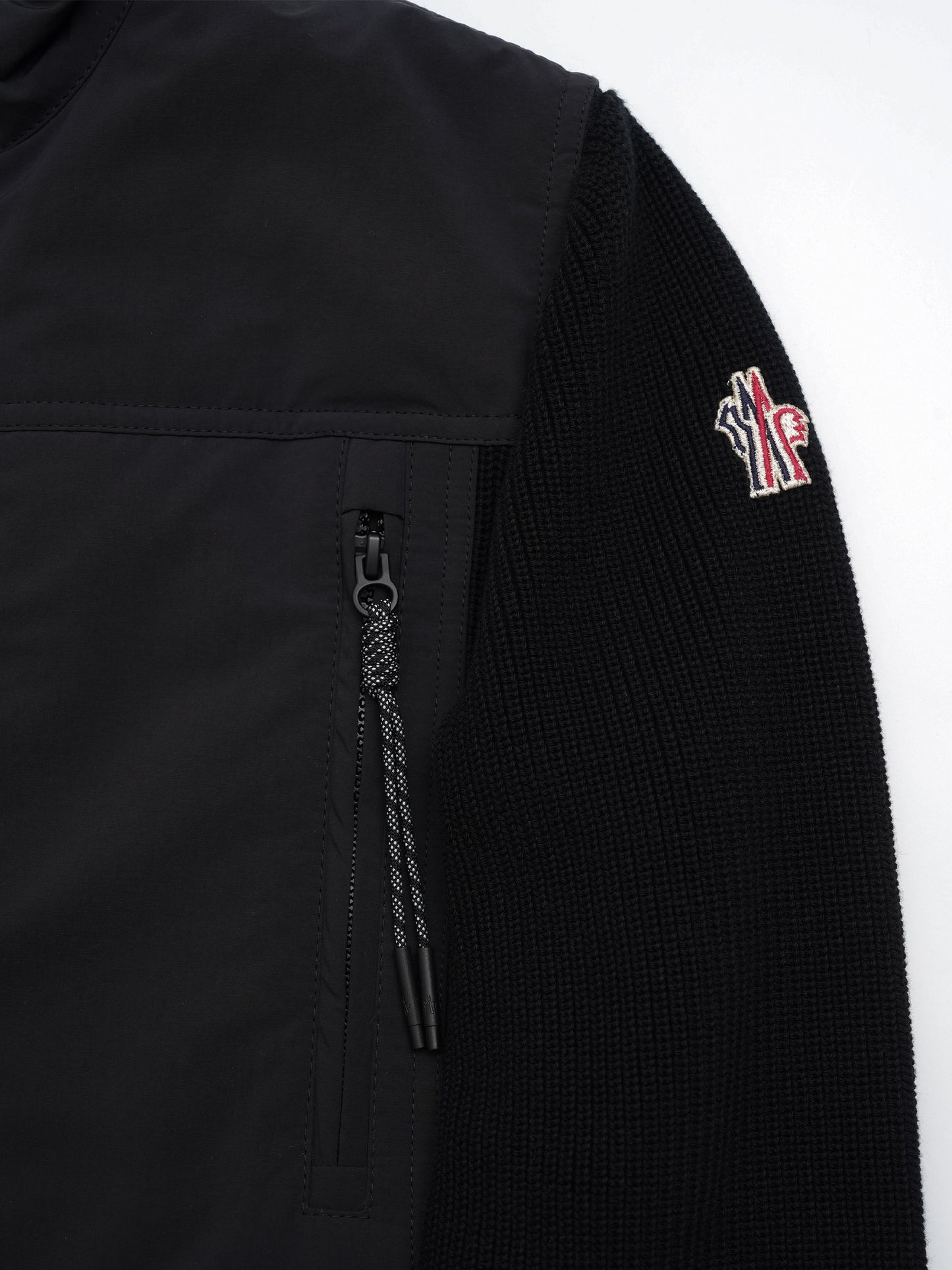 MONCLER GRENOBLE - Wattierte Strickjacke aus Baumwolle für Damen Schwarz - Black