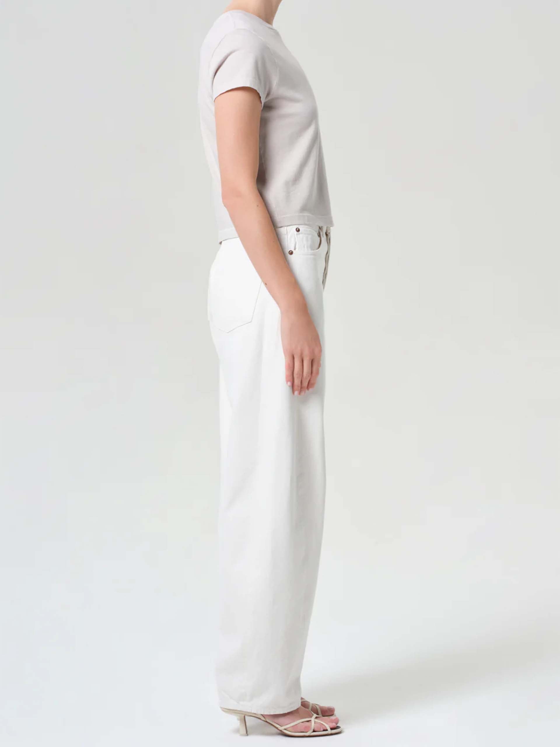 AGOLDE - Barrel-Leg Jeans Luna Pieced für Damen Weiß - Chalk White
