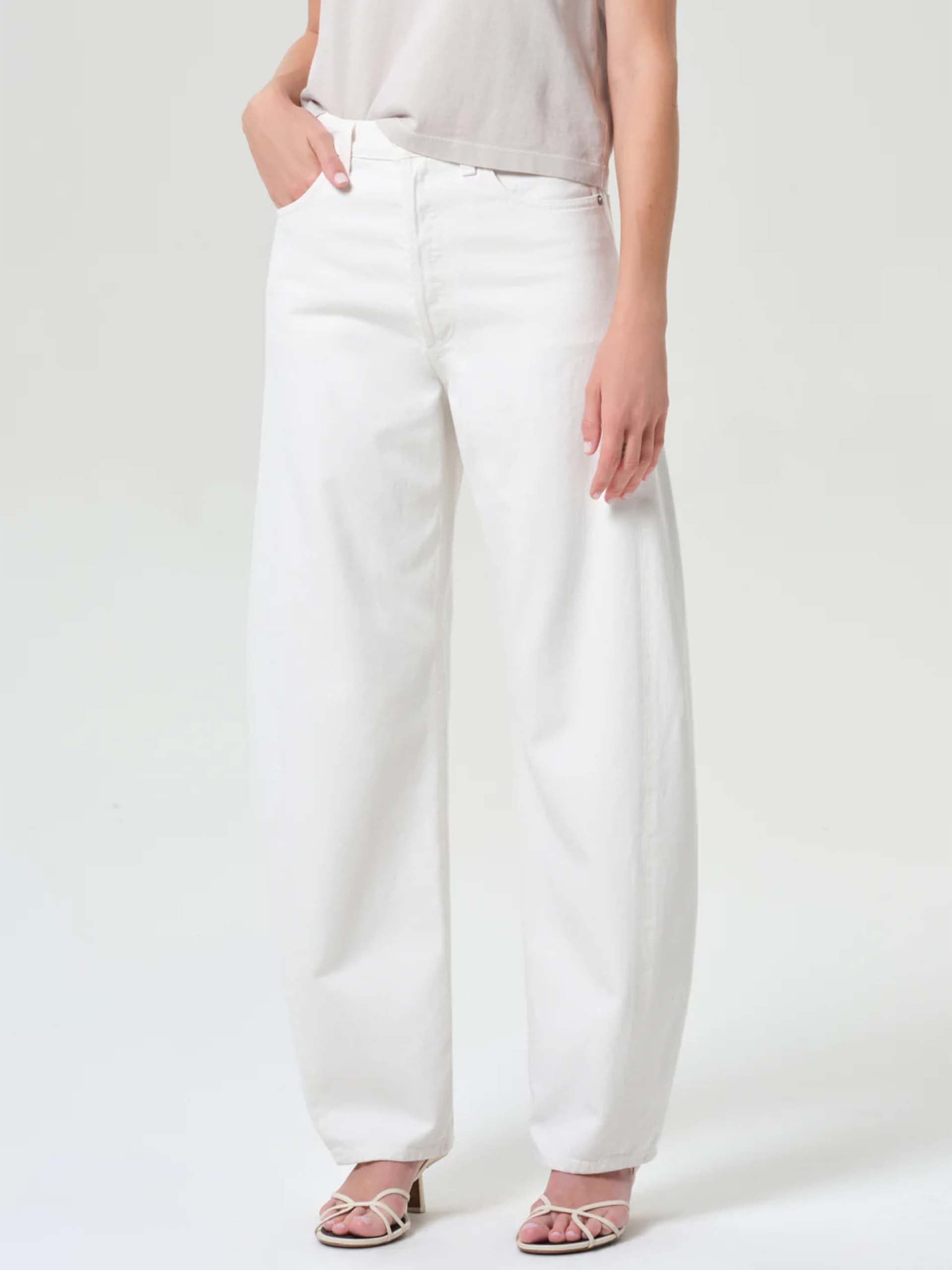 AGOLDE - Barrel-Leg Jeans Luna Pieced für Damen Weiß - Chalk White