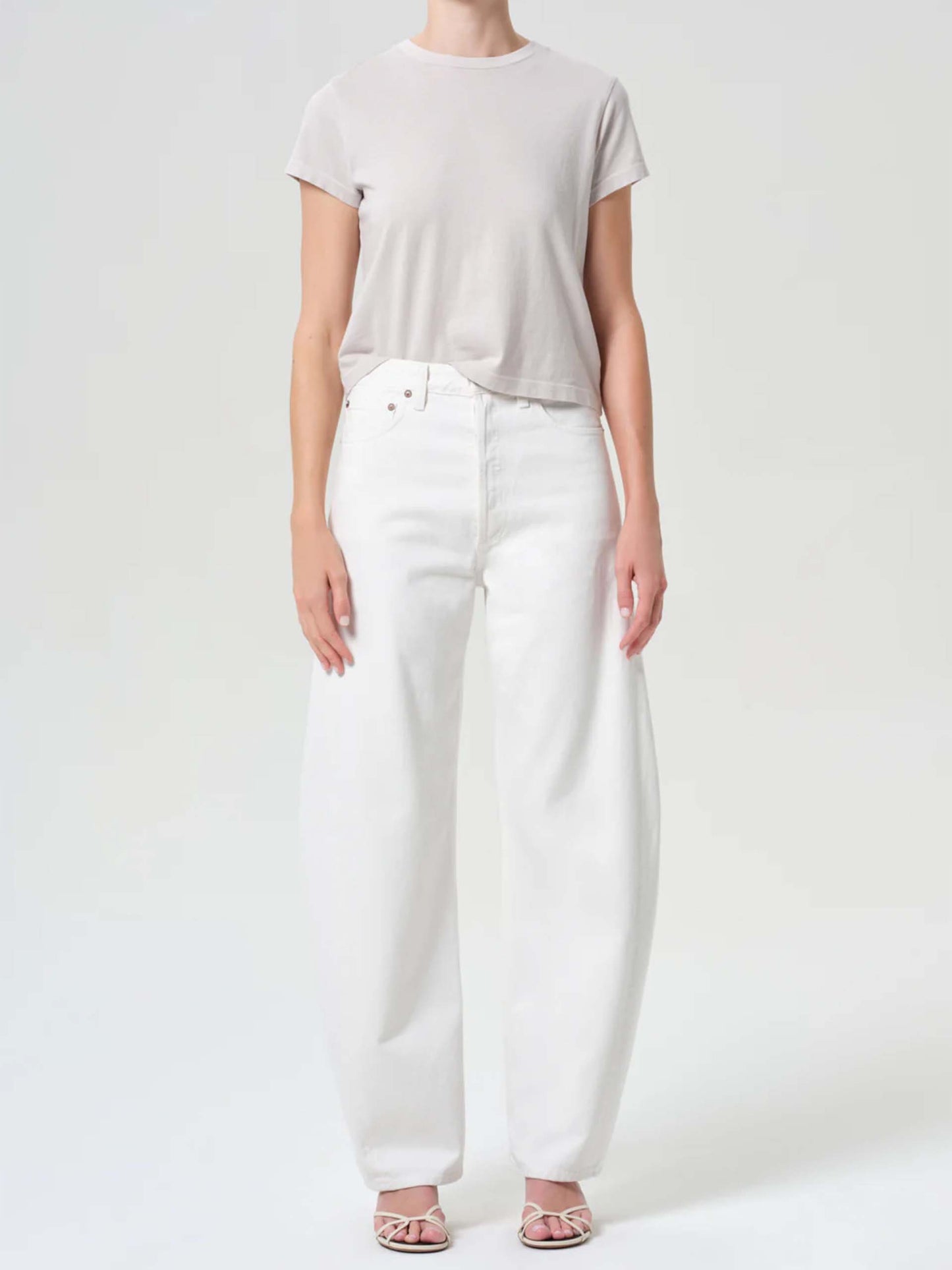 AGOLDE - Barrel-Leg Jeans Luna Pieced für Damen Weiß - Chalk White