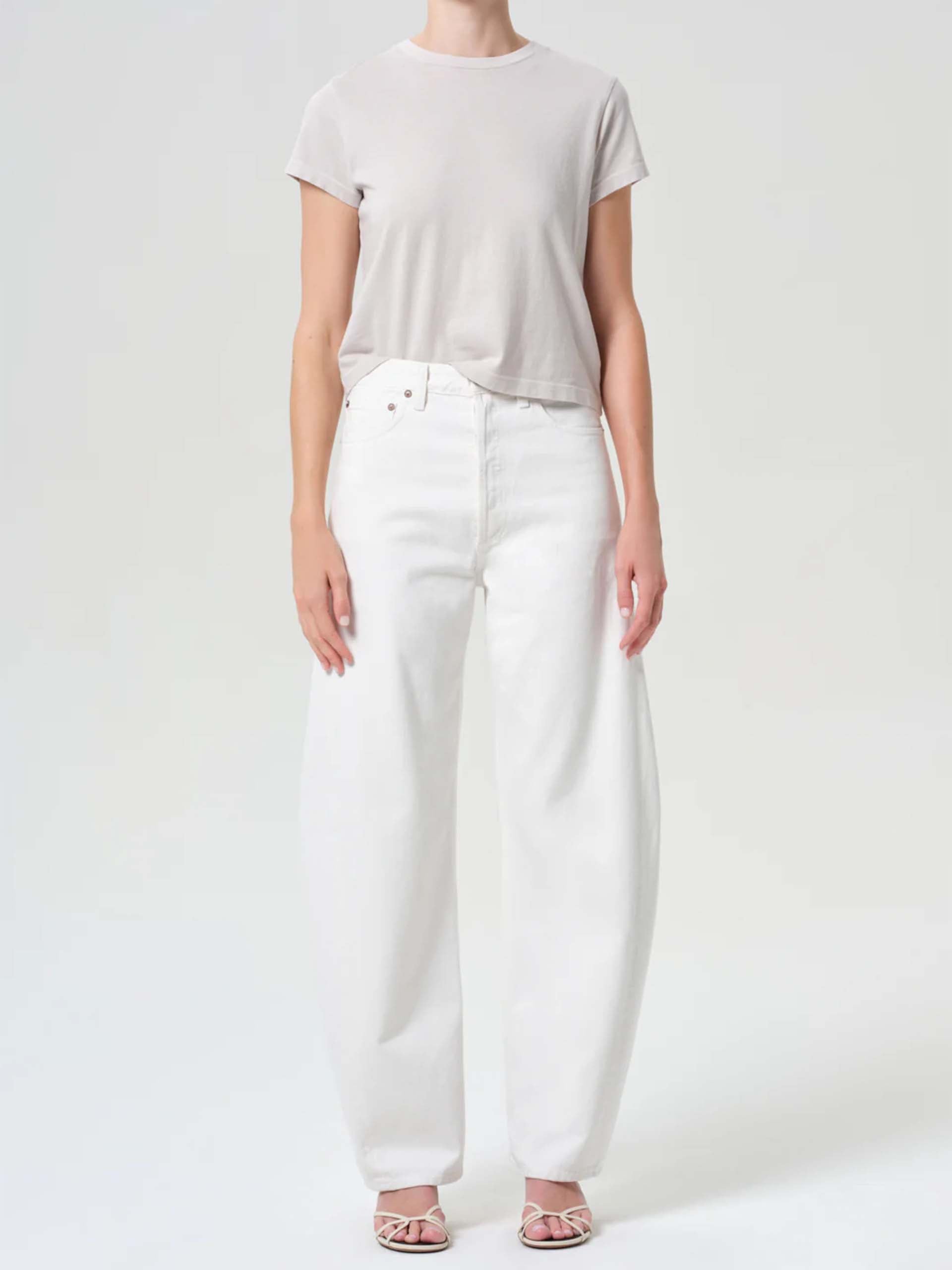 AGOLDE - Barrel-Leg Jeans Luna Pieced für Damen Weiß - Chalk White