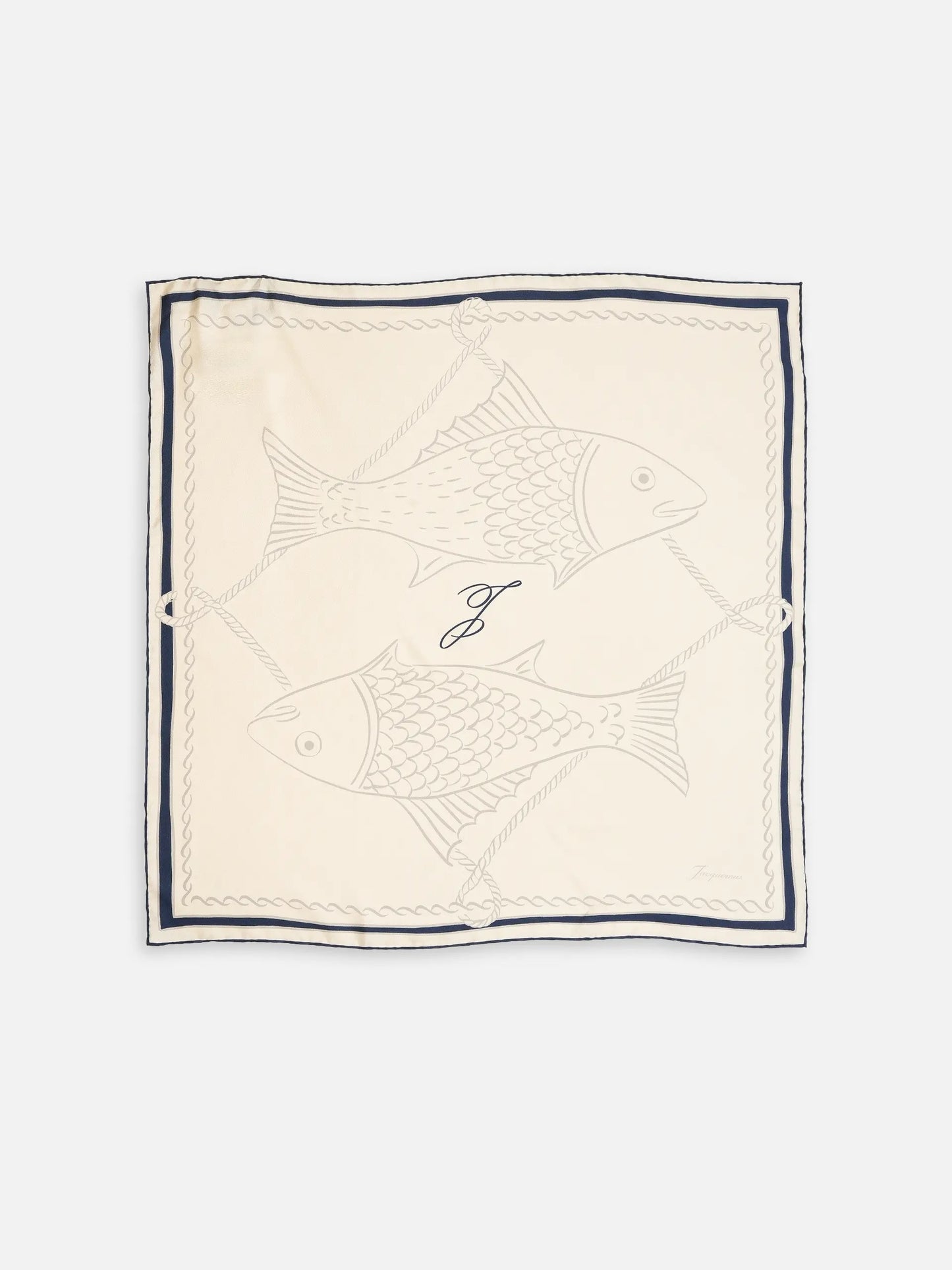 JACQUEMUS - Seidentuch Poisson mit Fisch-Motiv Ivory - Creme