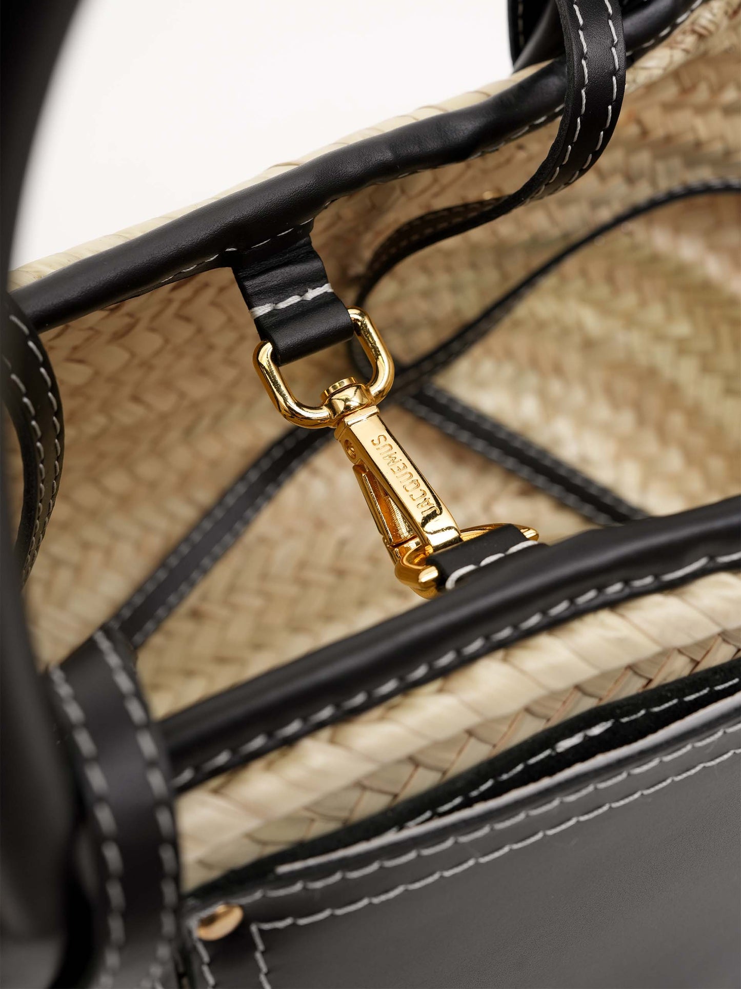 JACQUEMUS - Korbtasche Soli Small aus Raffia Schwarz - Natural Black