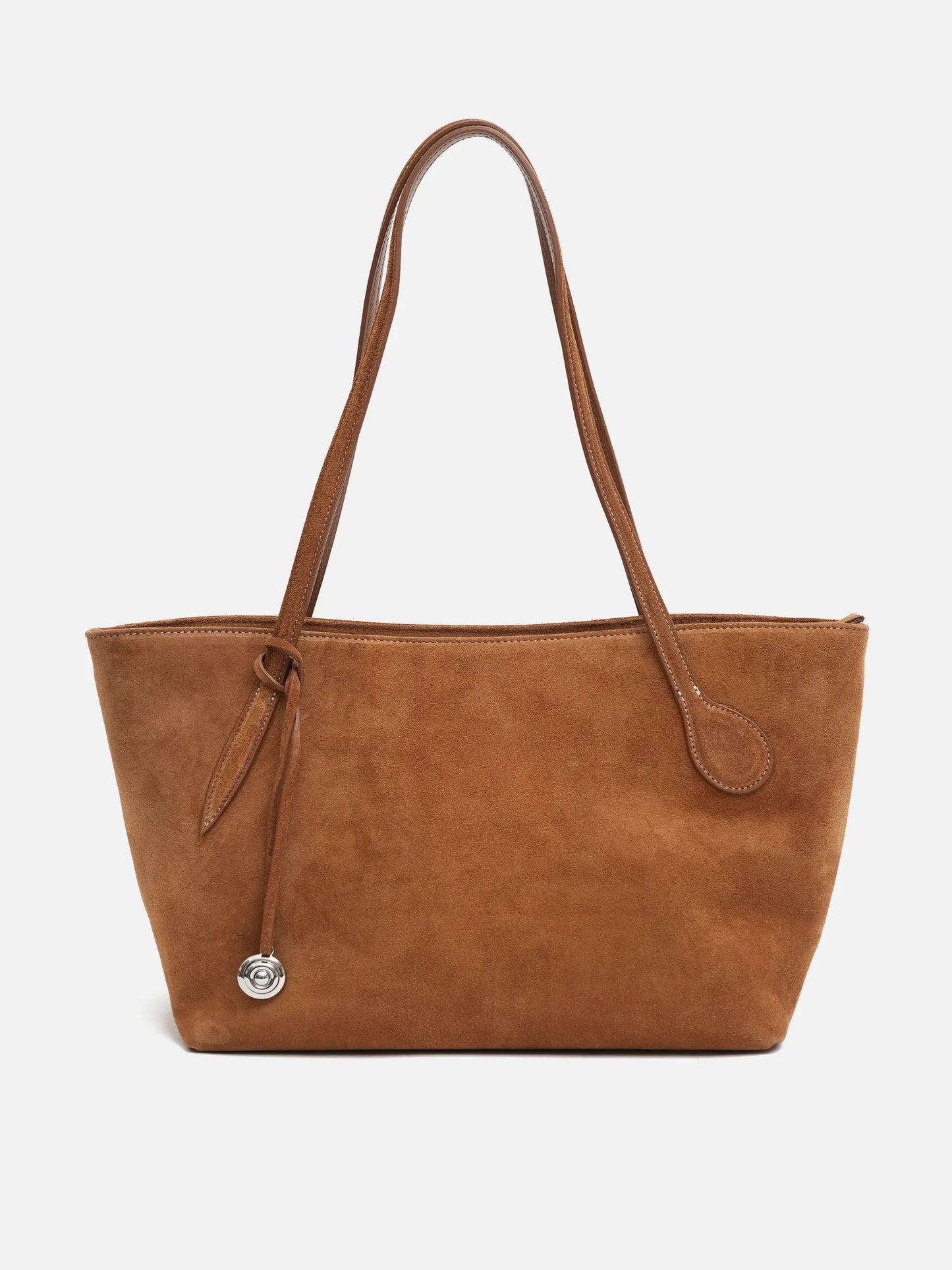 LIFFNER - Tote Bag Sprout Midi aus Veloursleder Cognacbraun - Saddle Brown