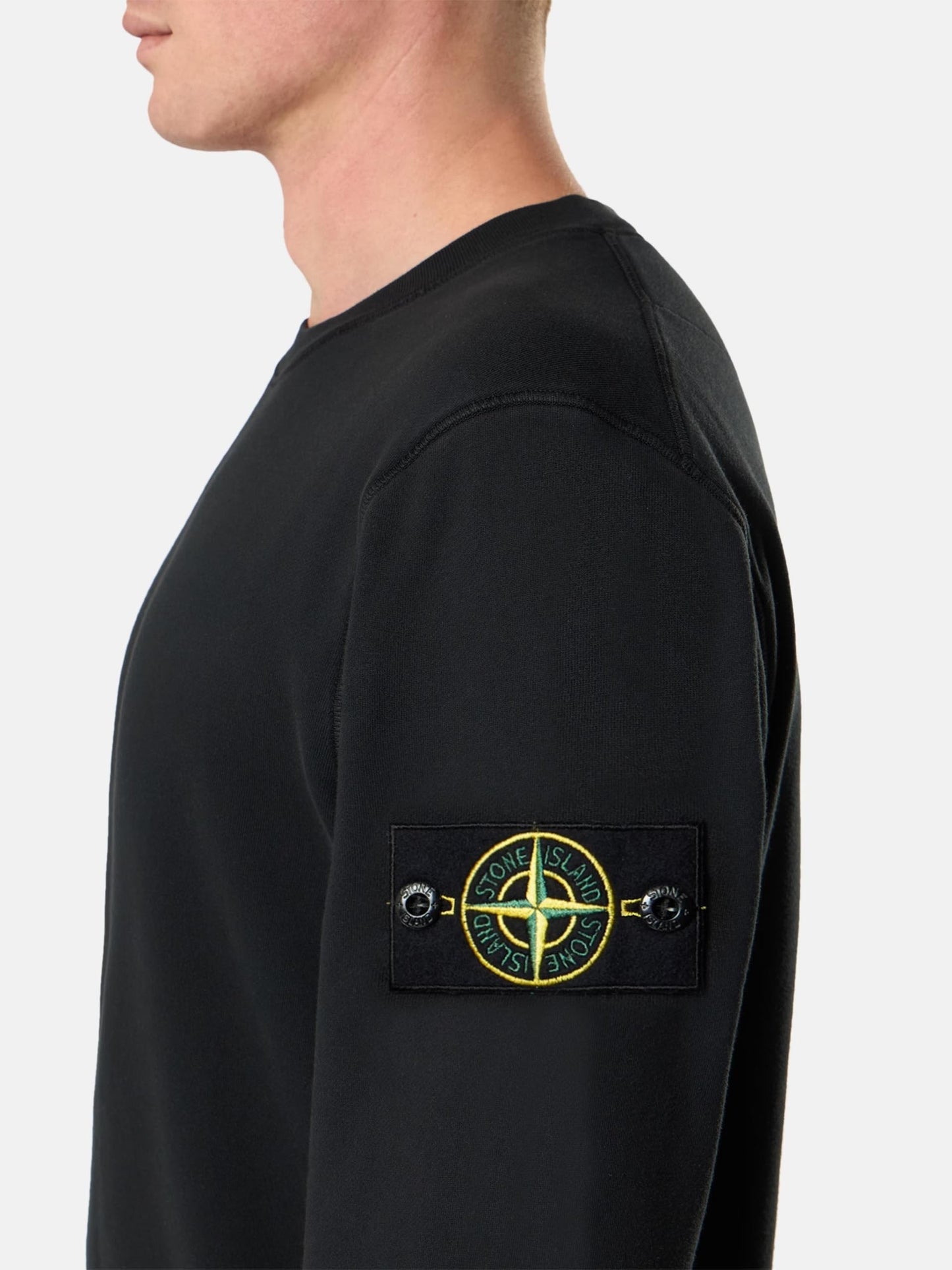 STONE ISLAND - Sweatshirt mit Kompass-Patch für Herren Schwarz - Black