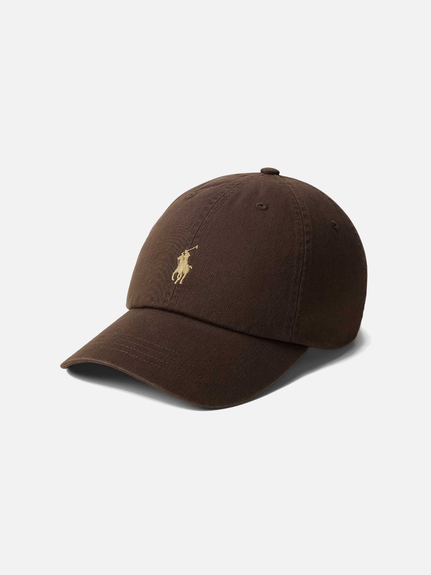 POLO RALPH LAUREN - Baseball-Cap aus Baumwollchino Dunkelbraun - Dark brown