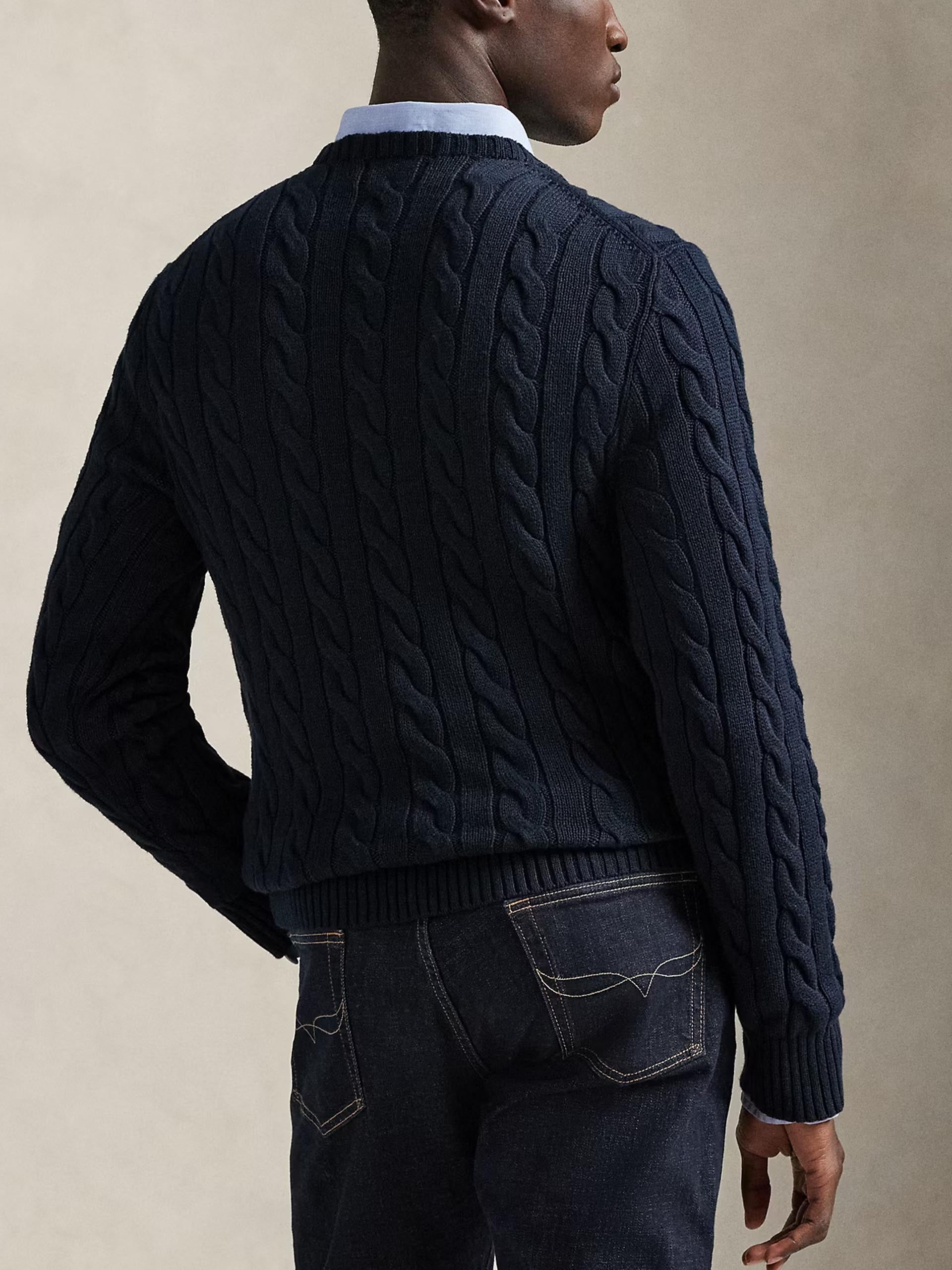 POLO RALPH LAUREN - Zopfmuster-Pullover aus Baumwolle für Herren Dunkelblau - Dark blue