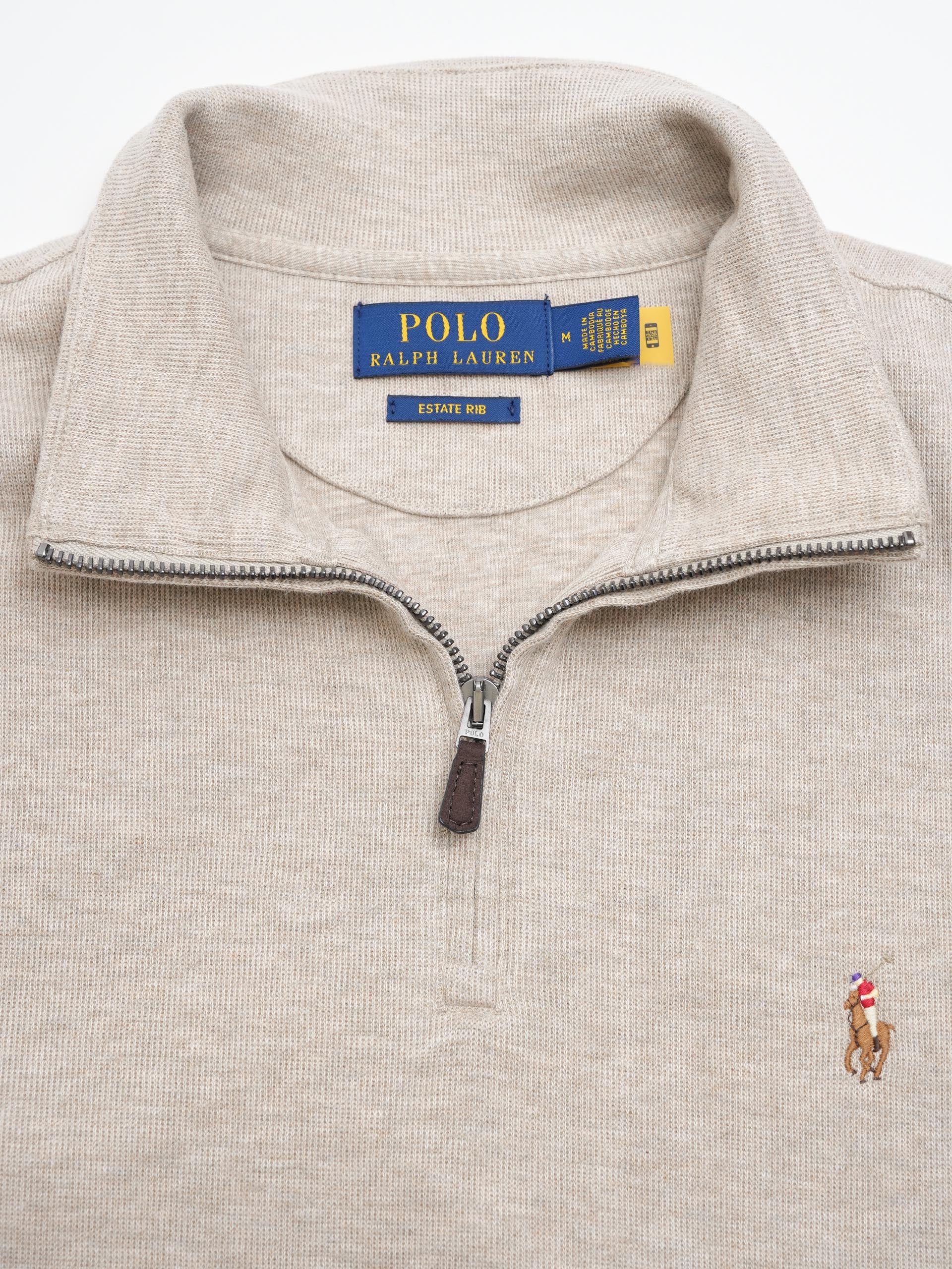 POLO RALPH LAUREN - Rippenpullover mit Quarter-Zip für Herren Hellbeige - Light beige