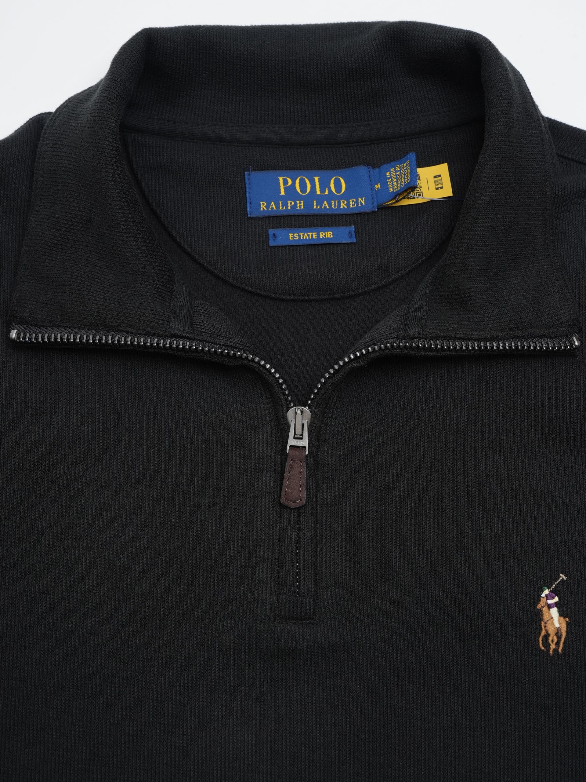 POLO RALPH LAUREN - Rippenpullover mit Quarter-Zip für Herren Schwarz - Black