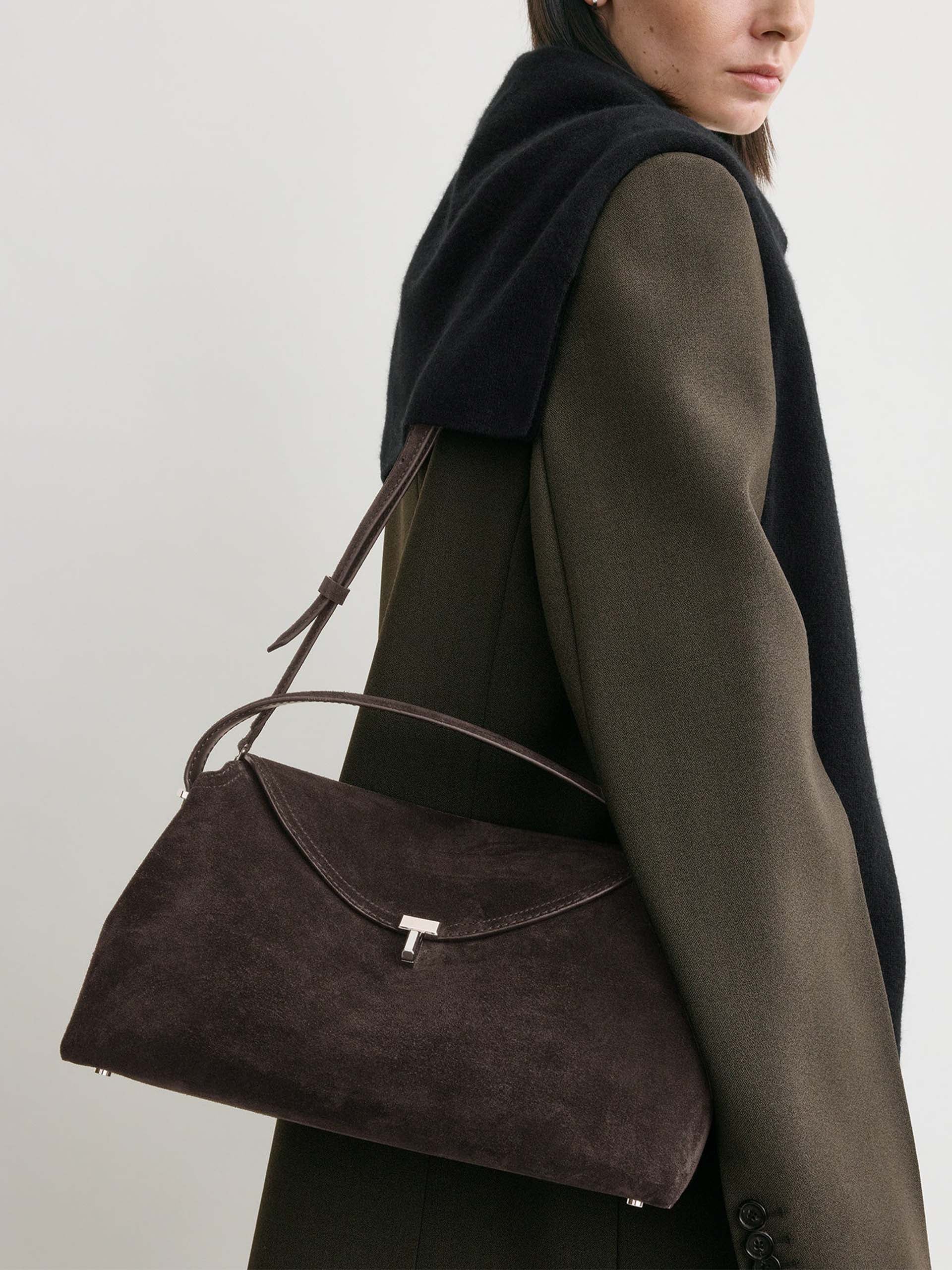TOTEME - Tote Bag T-Lock aus Veloursleder