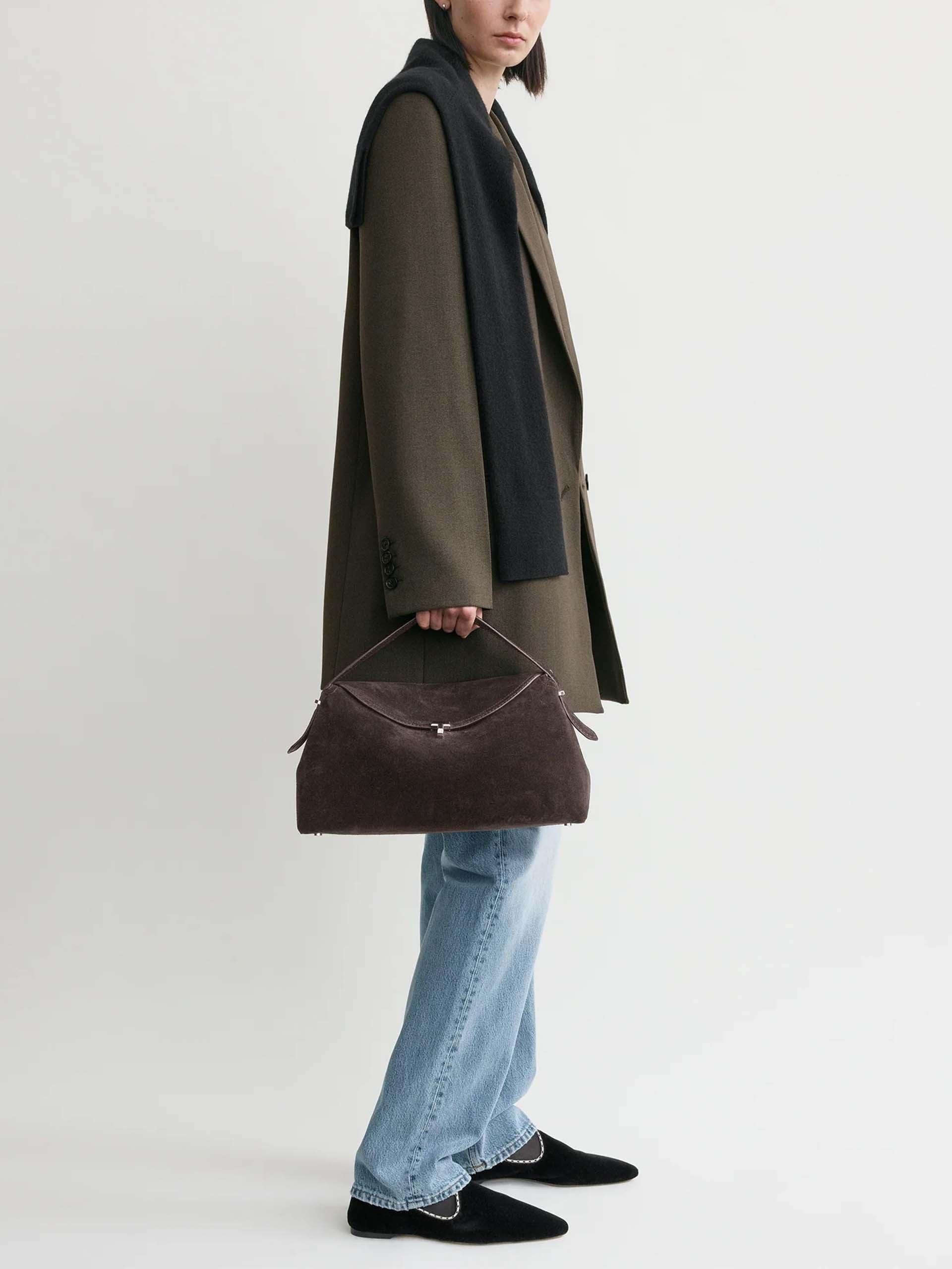 TOTEME - Tote Bag T-Lock aus Veloursleder
