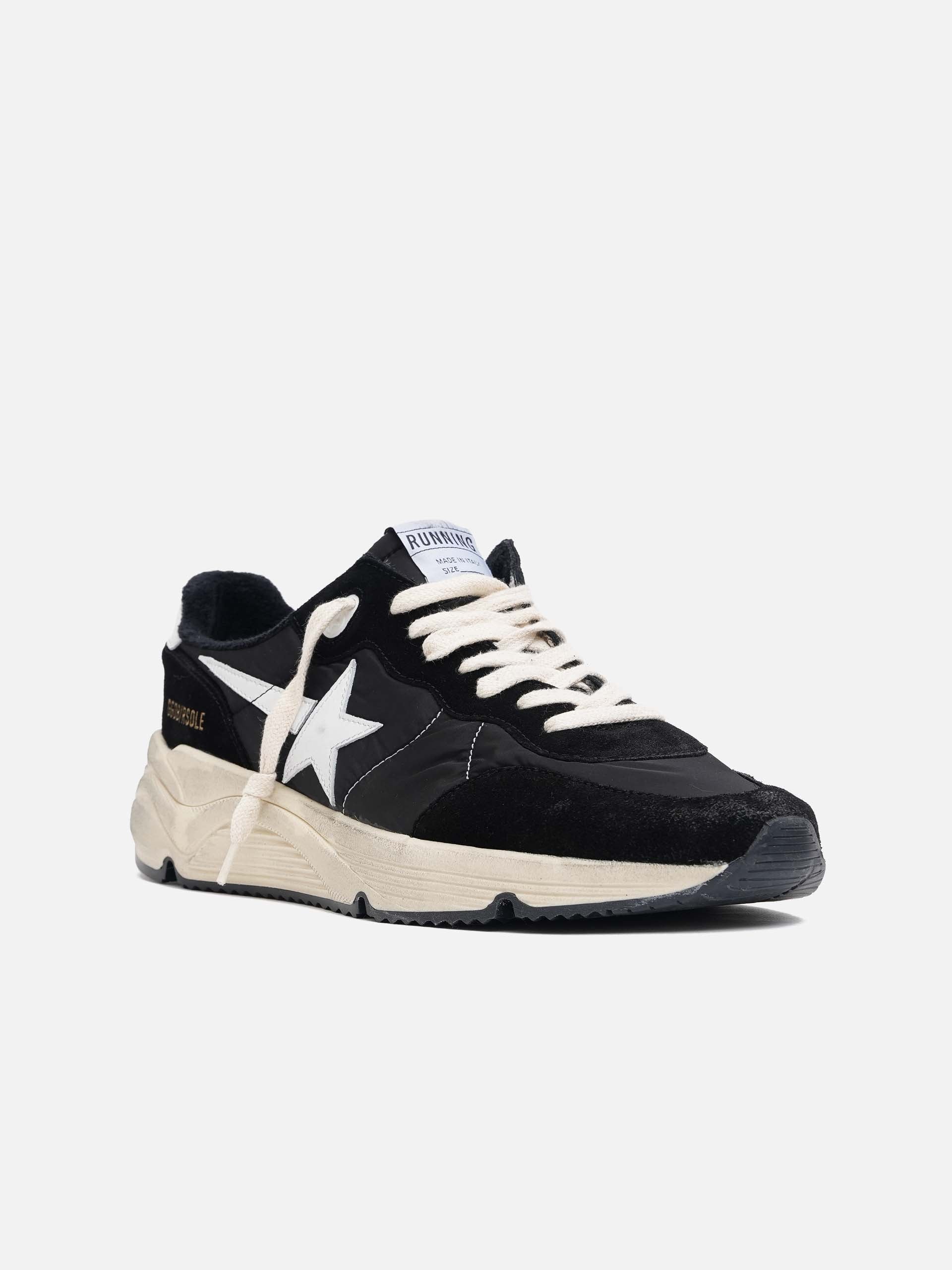 GOLDEN GOOSE - Sneakers Running Sole mit Veloursleder für Herren Schwarz Weiß