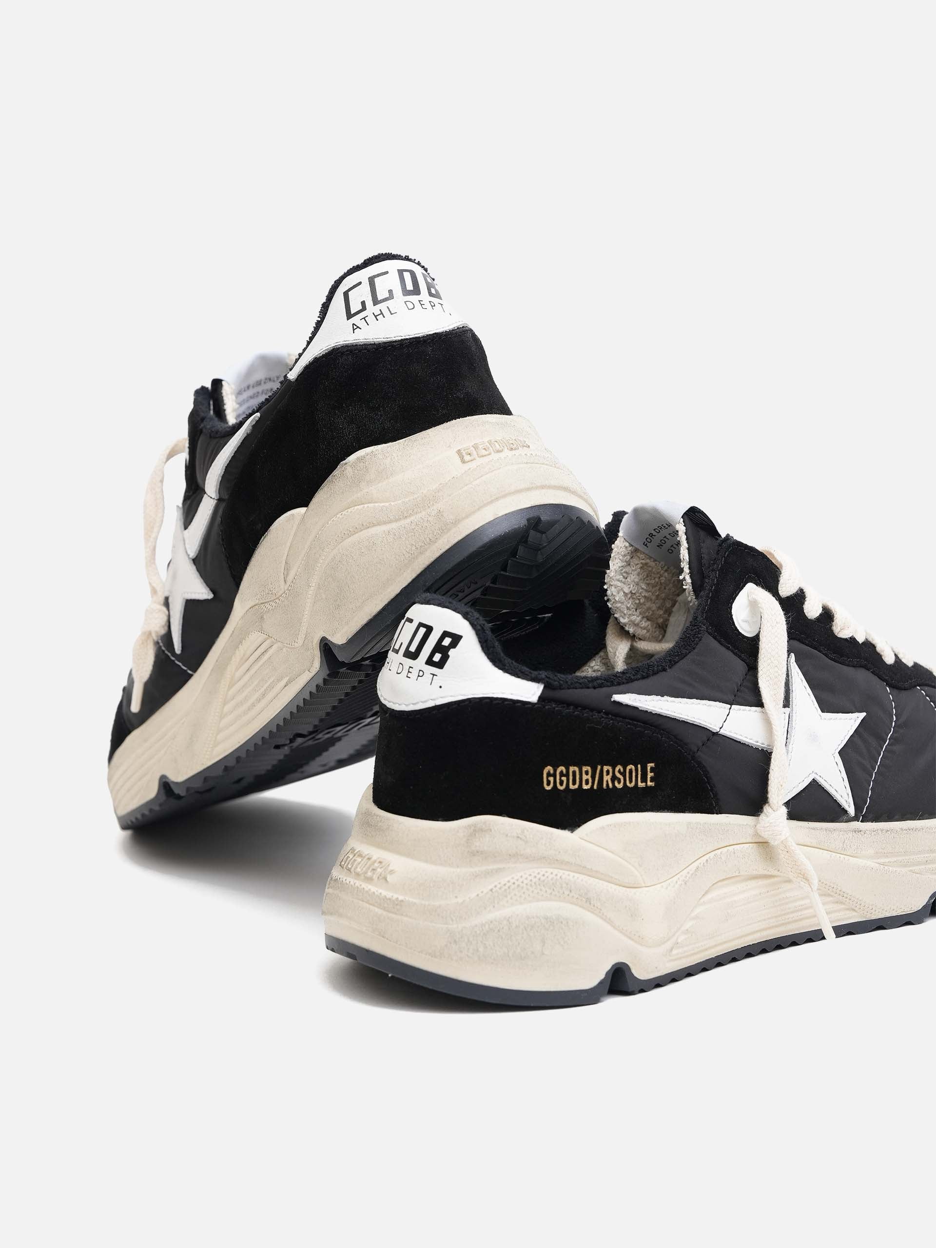 GOLDEN GOOSE - Sneakers Running Sole mit Veloursleder für Herren Schwarz Weiß
