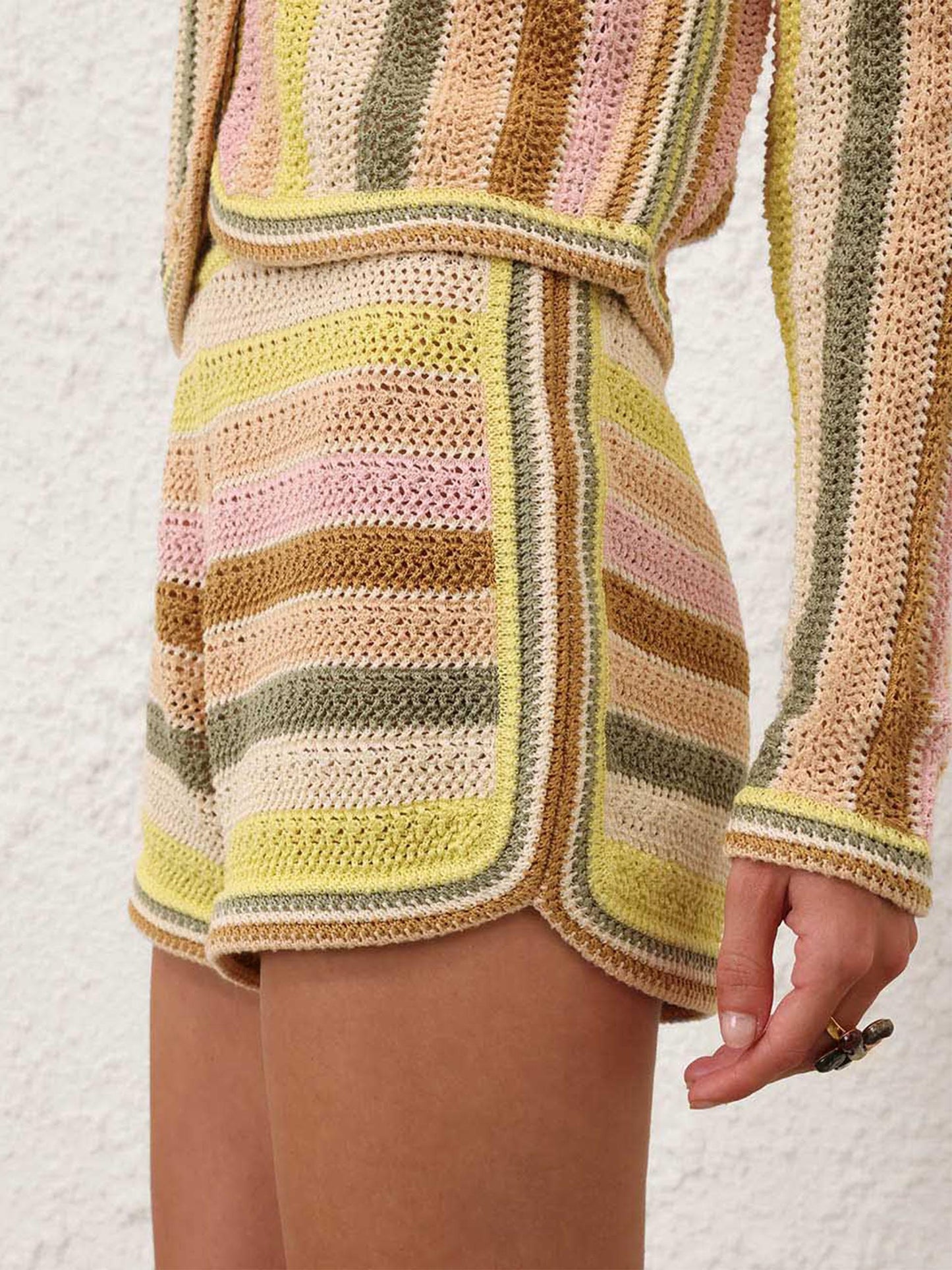 ZIMMERMANN - Gestreifte Häkel-Shorts Indra für Damen