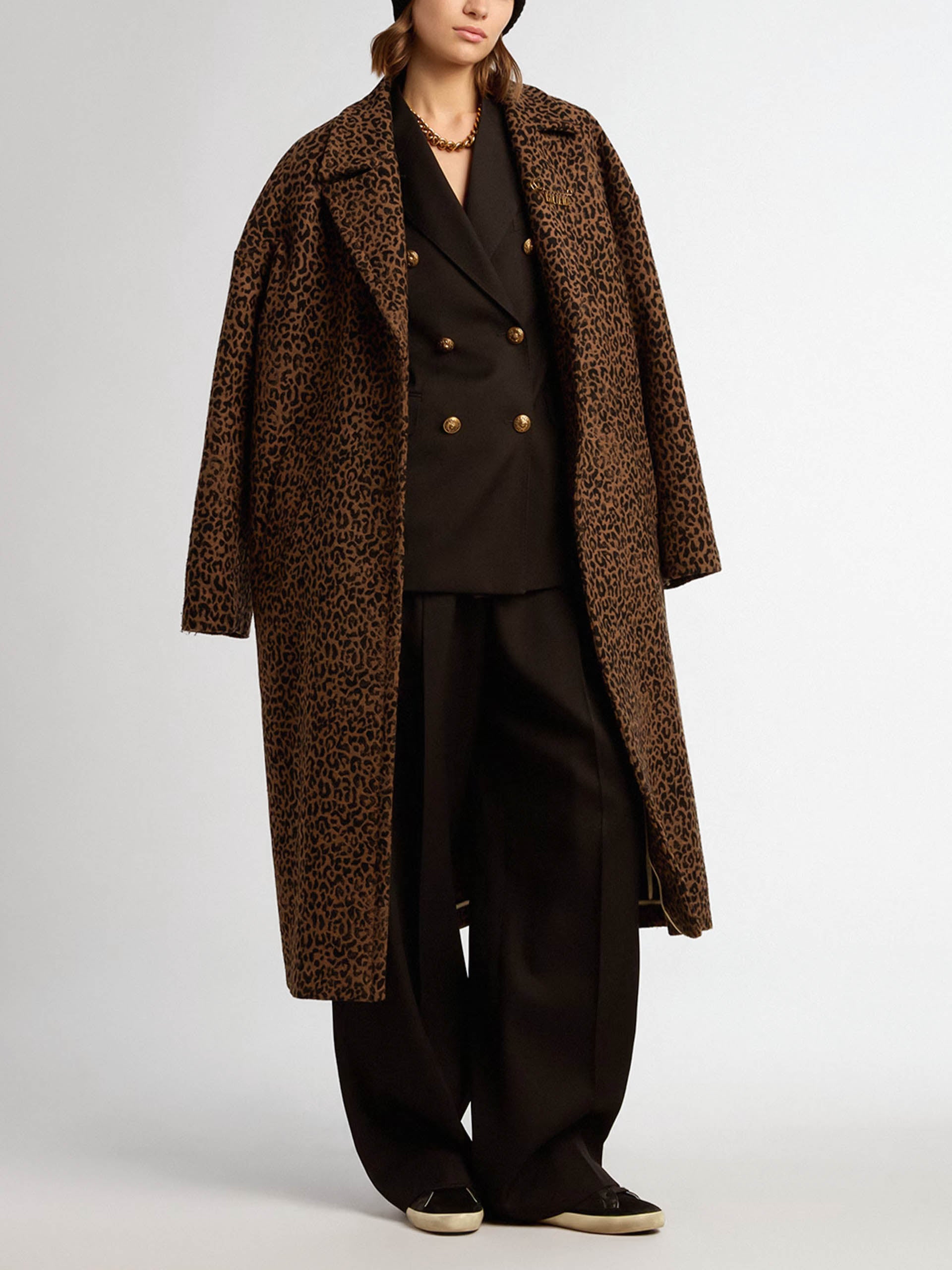GOLDEN GOOSE - Oversized-Mantel mit Leopardenmuster für Damen