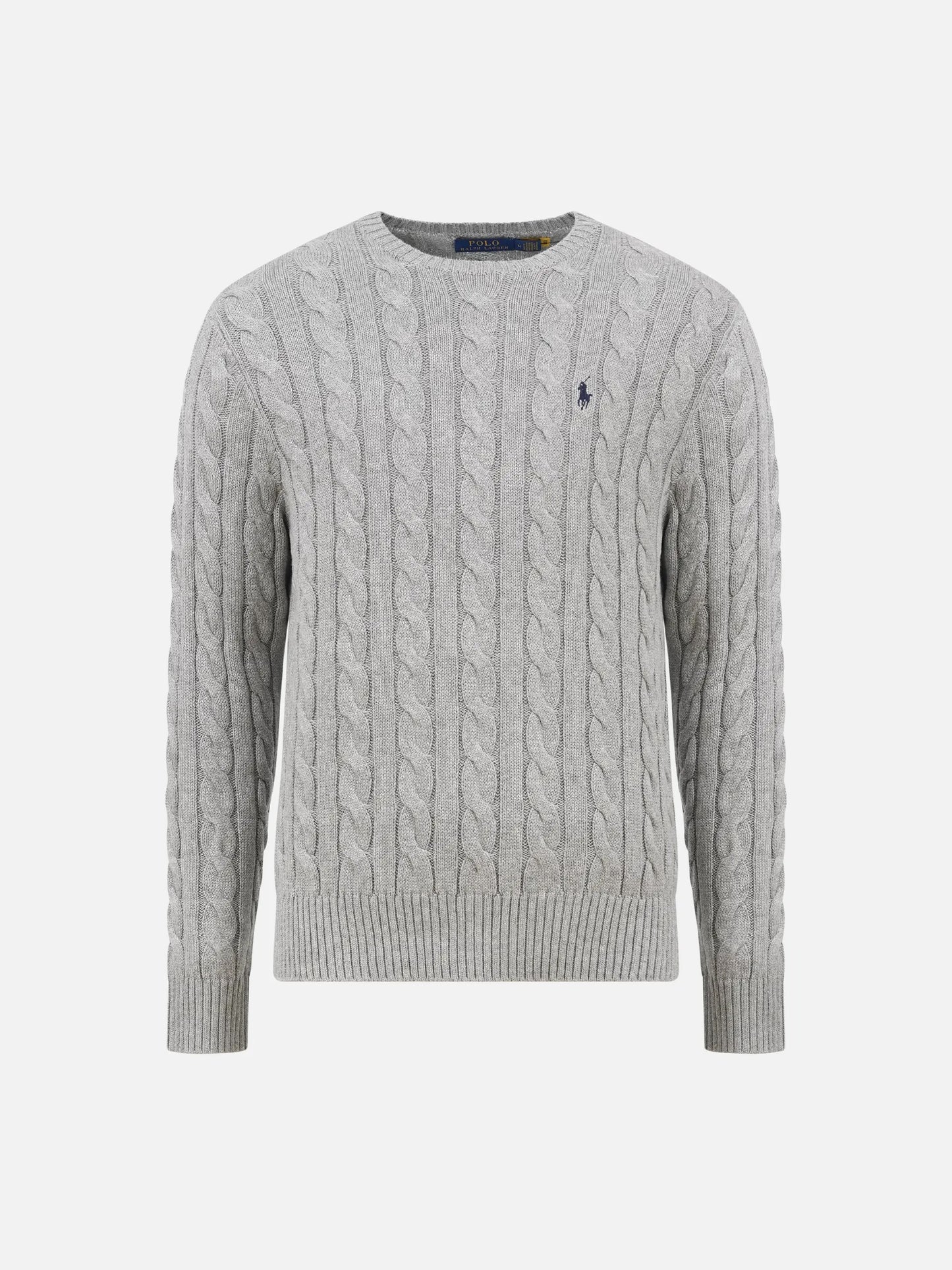 POLO RALPH LAUREN - Zopfmuster-Pullover aus Baumwolle für Herren Graumeliert - Grey Heather