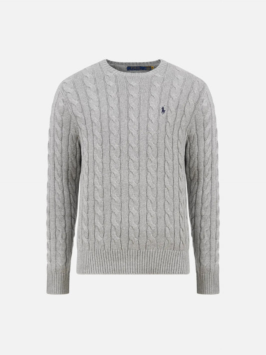 POLO RALPH LAUREN - Zopfmuster-Pullover aus Baumwolle für Herren Graumeliert - Grey Heather