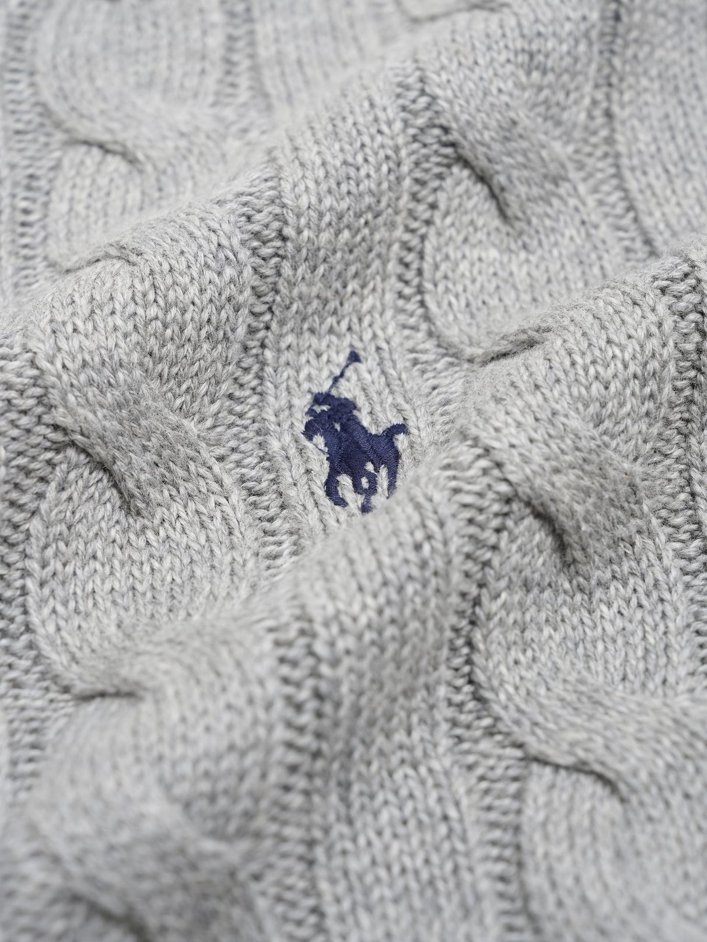 POLO RALPH LAUREN - Zopfmuster-Pullover aus Baumwolle für Herren Graumeliert - Grey Heather