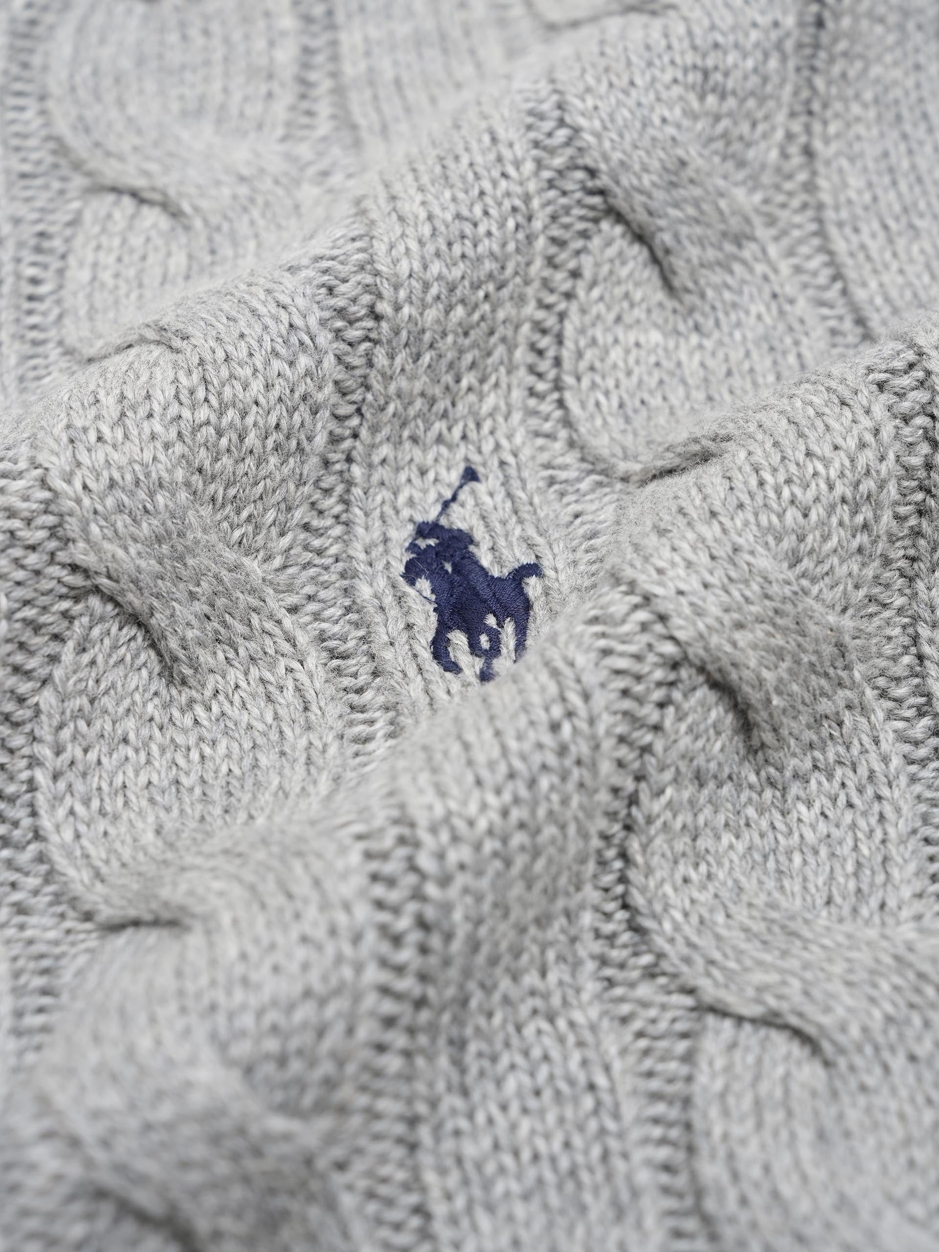 POLO RALPH LAUREN - Zopfmuster-Pullover aus Baumwolle für Herren Graumeliert - Grey Heather