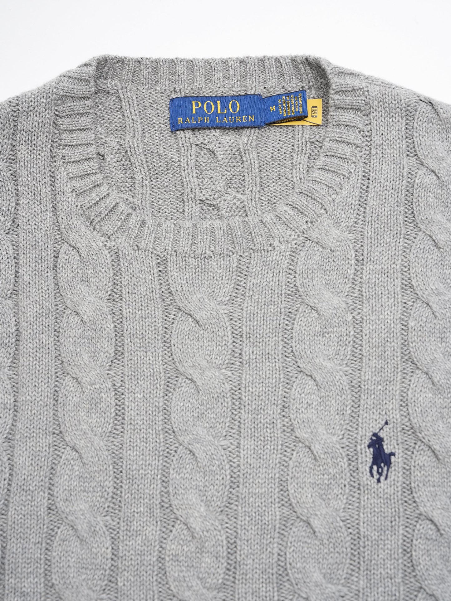 POLO RALPH LAUREN - Zopfmuster-Pullover aus Baumwolle für Herren Graumeliert - Grey Heather