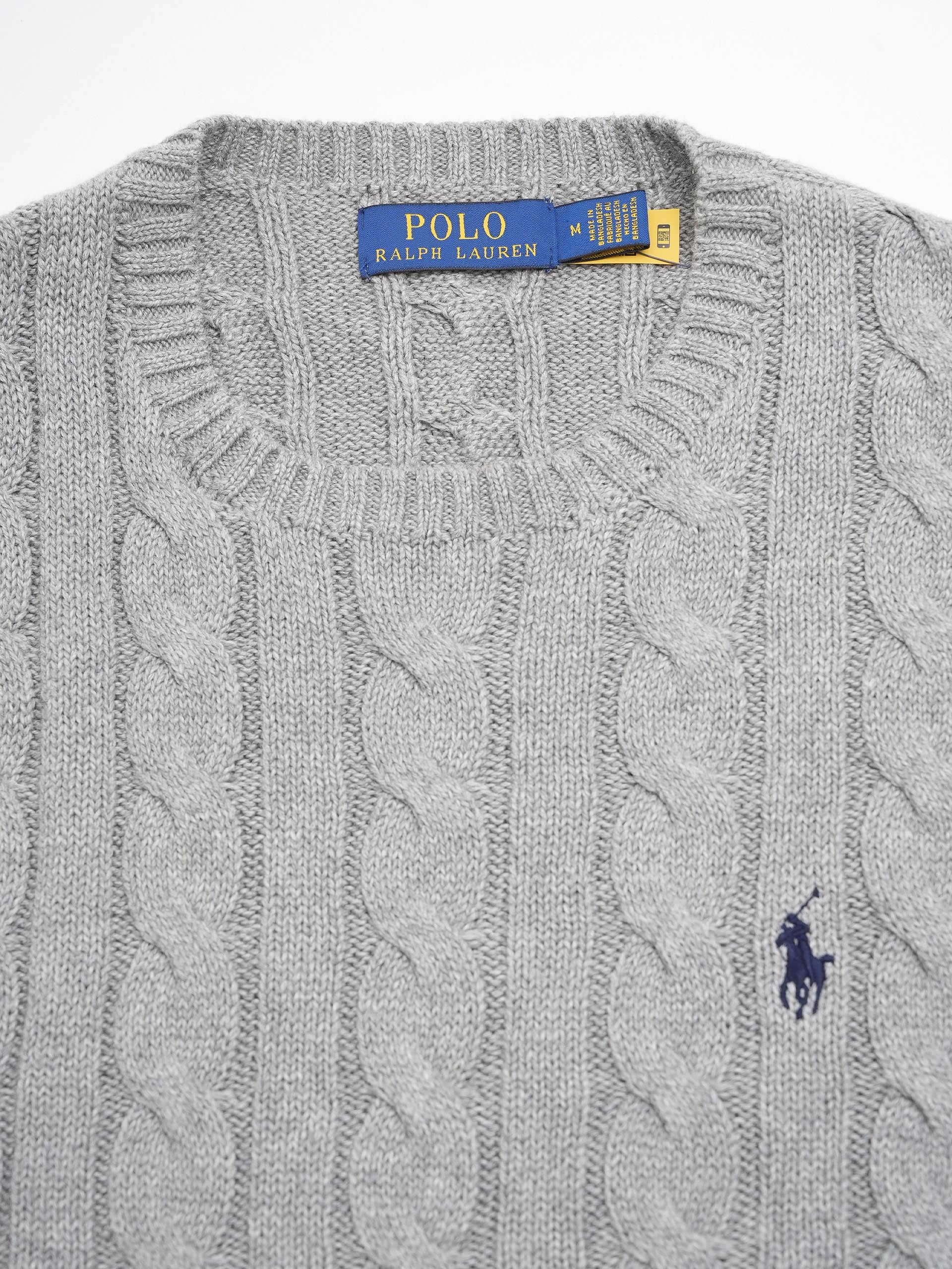 POLO RALPH LAUREN - Zopfmuster-Pullover aus Baumwolle für Herren Graumeliert - Grey Heather