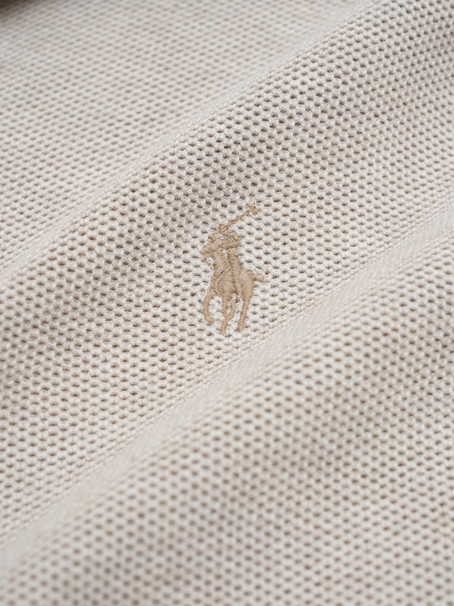 POLO RALPH LAUREN - Quarter-Zip-Pullover aus Baumwollpiqué für Herren Hellbeige - Light beige